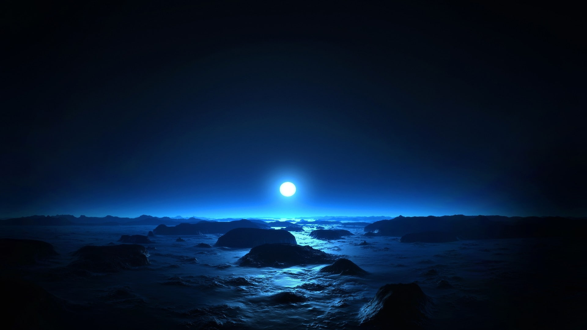 Landscapes, night, hd, nature, moons, x, space, art, 1080P, moon, HD Wallpaper