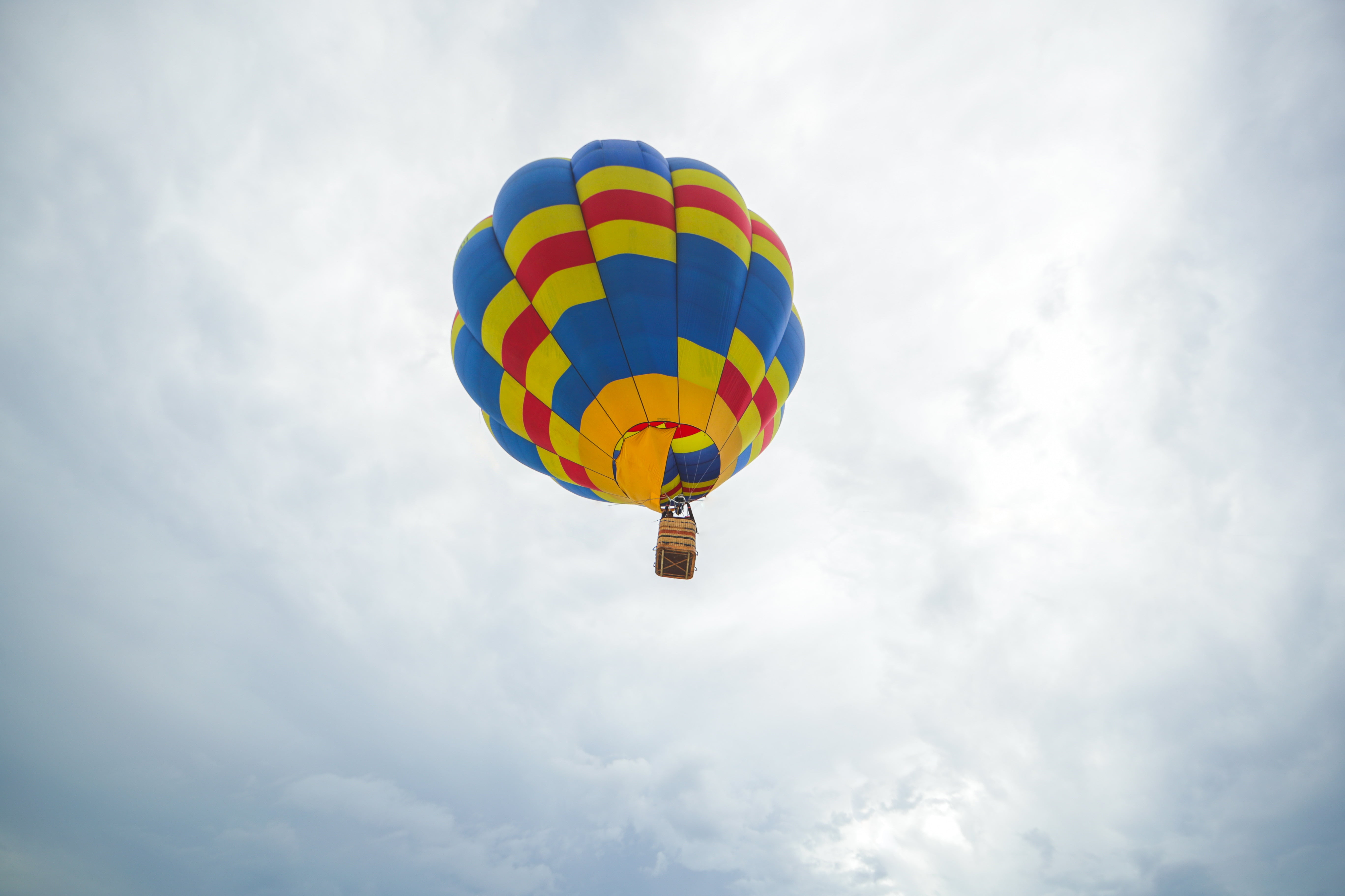 striped, adventure, mid-Air, travel, air Vehicle, aerostat, outdoors, hot, fun, vacations, ballooning festival, heat - Temperature, red, freedom, multi Colored, HD Wallpaper