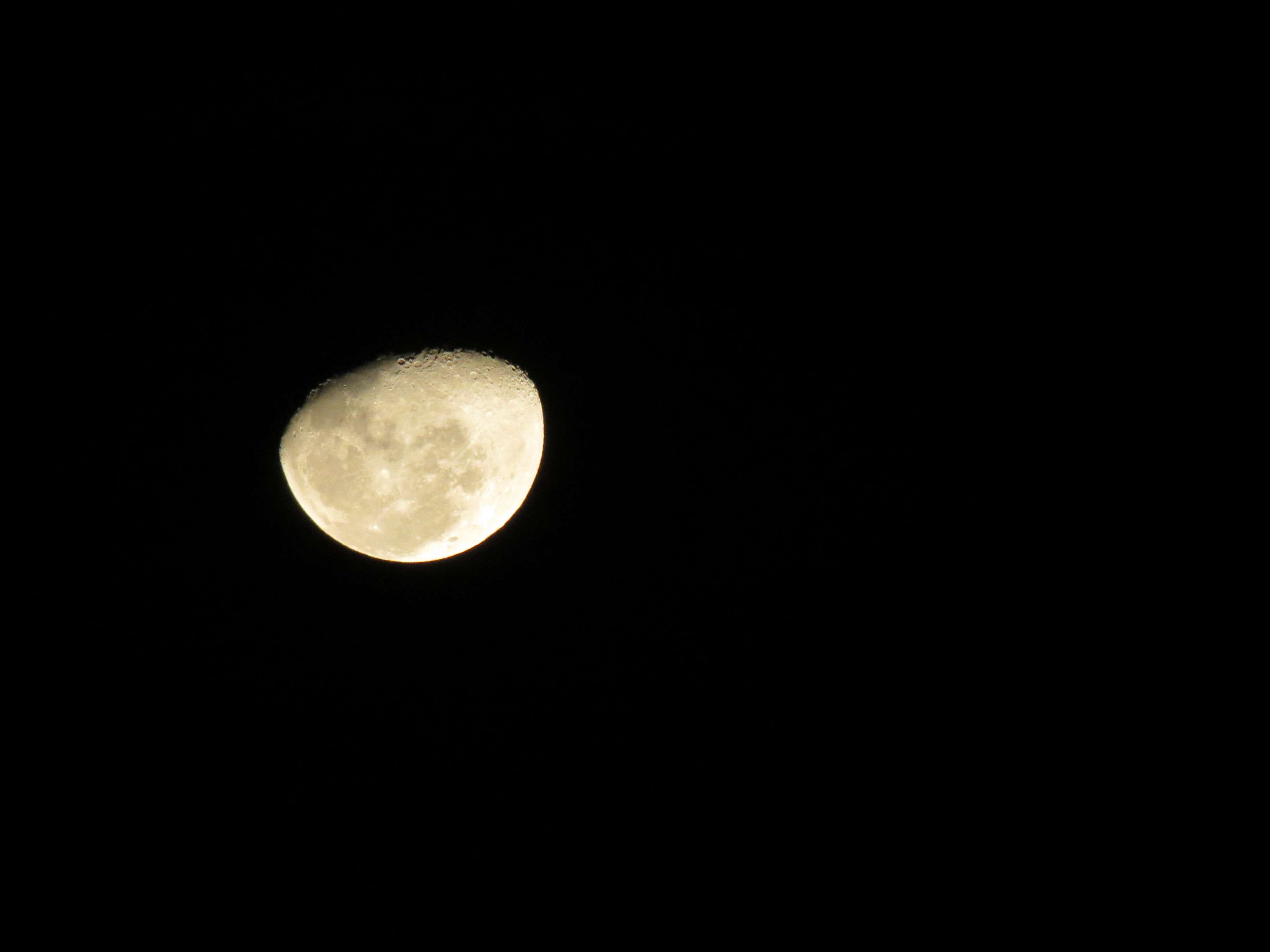 waning, beauty in nature, copy space, circle, sky, full moon, moonlight, space and astronomy, nature, low angle view, idyllic, space, moon surface, outdoors, HD Wallpaper