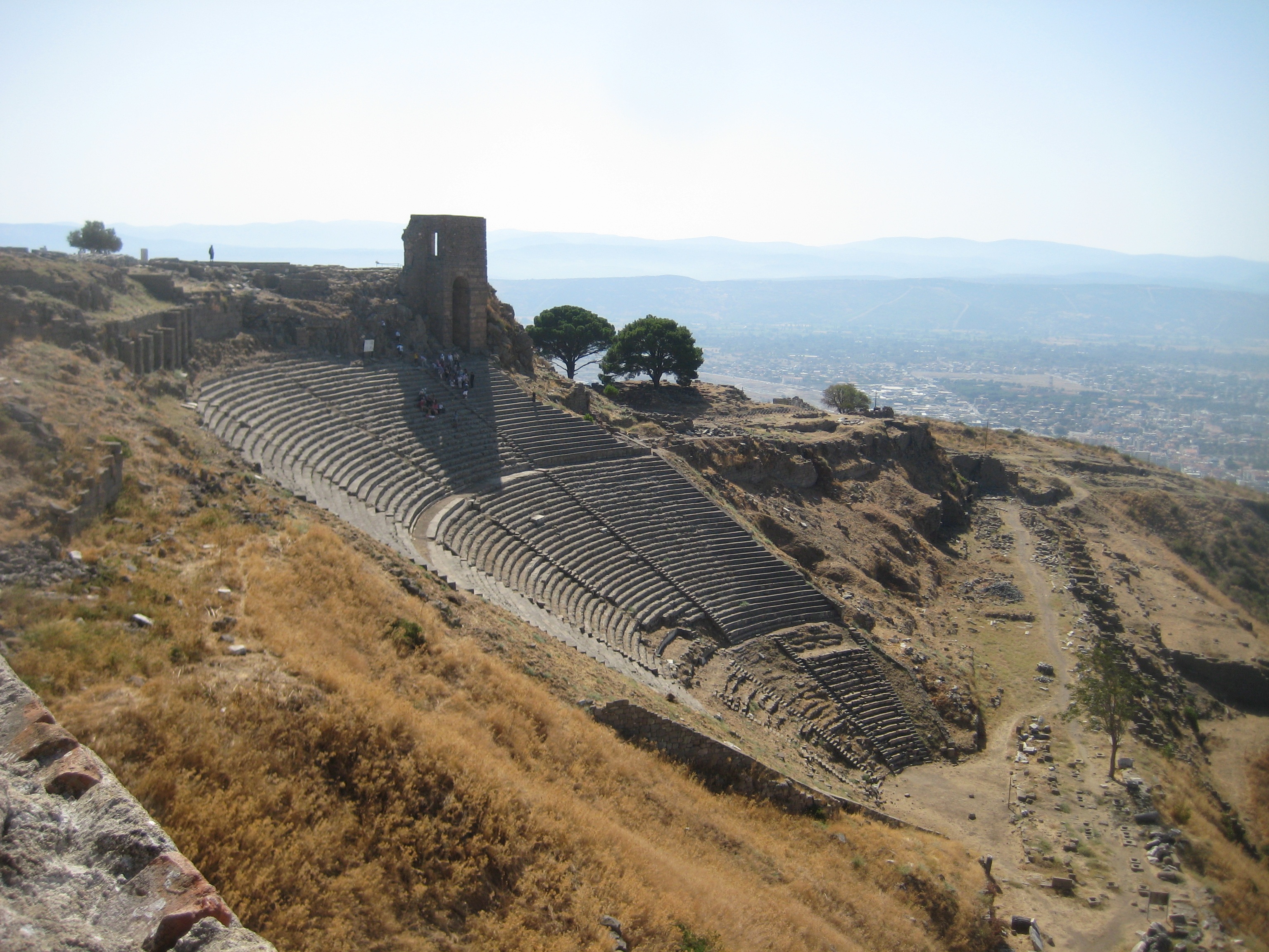 no people, pergamon, environment, ruined, ancient history, scenics - nature, landscape, hillside theater, history, old ruin, travel, tourism, amphitheater, HD Wallpaper