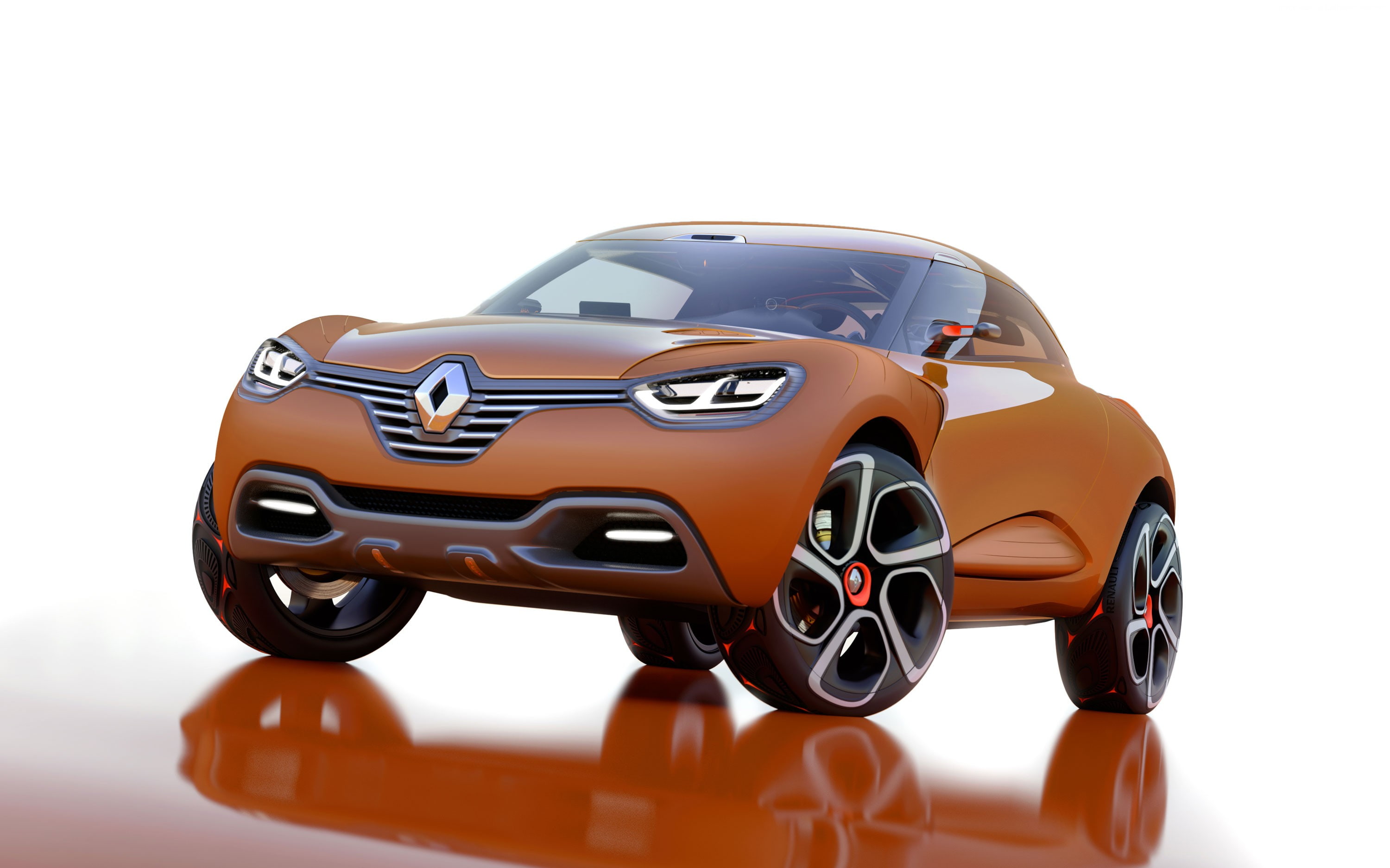 crossover, Renault Captur, 2K, orange, HD Wallpaper