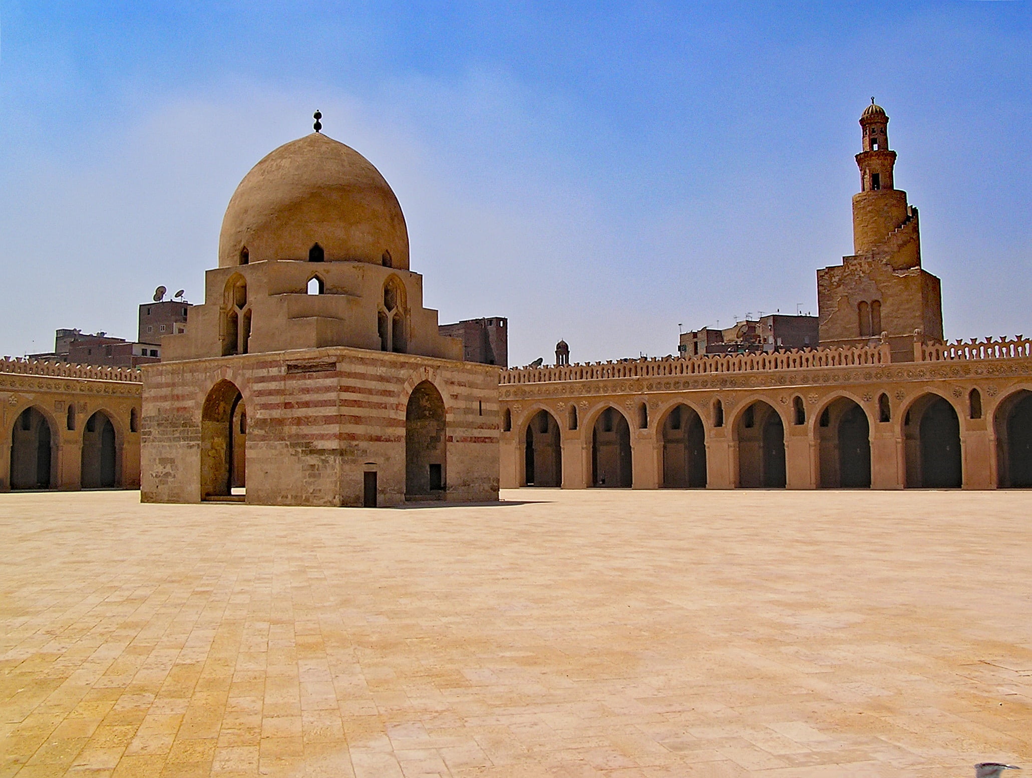 belief, building, mosque, daytime, africa, monument, ibn tulun, egypt, brown, no people, architecture, built structure, places of interest, the past, building exterior, HD Wallpaper