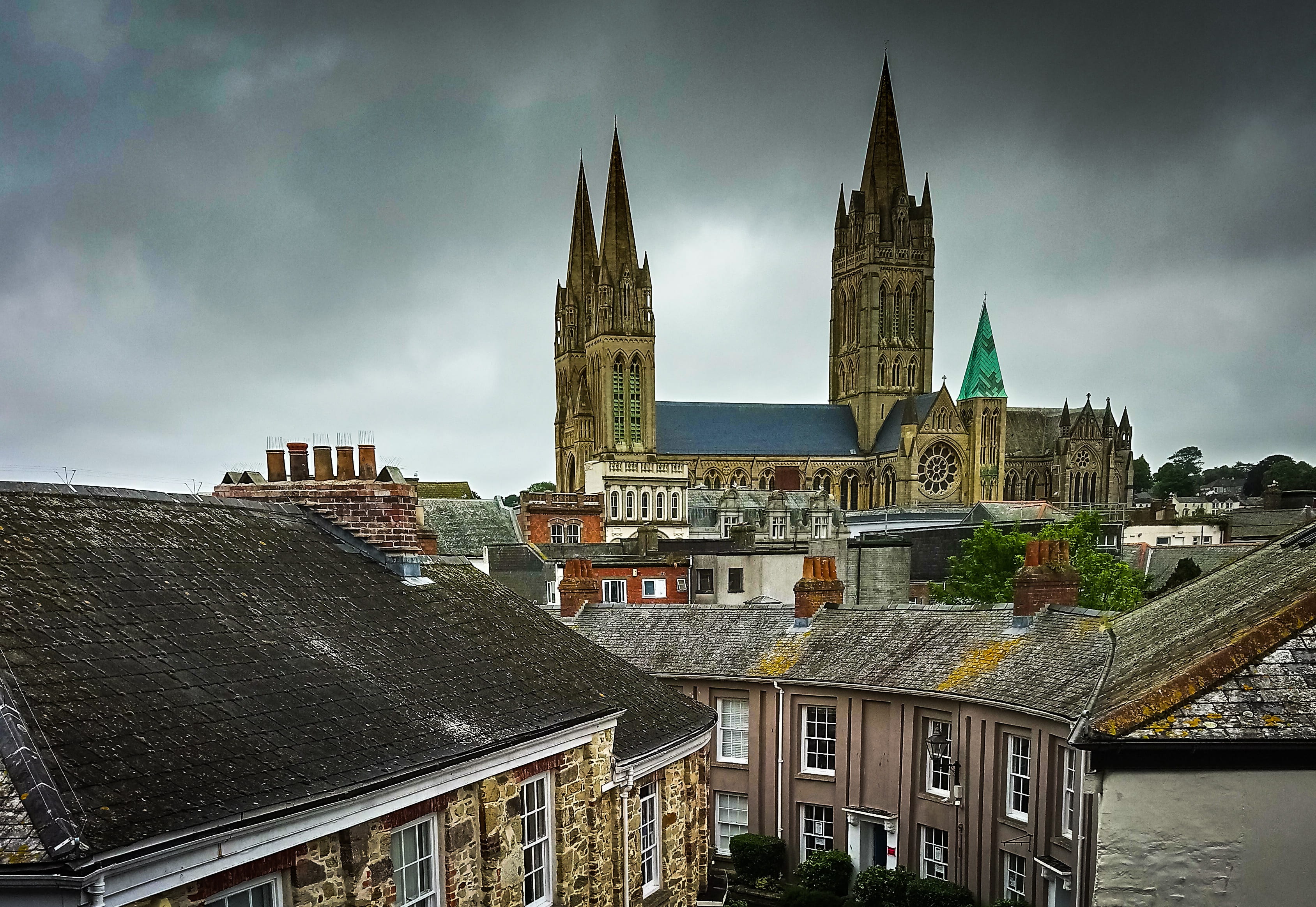 building, british, england, 2K, truro, historic, no people, english, the past, britain, gothic style, place of worship, cathedral, nature, church, spire, HD Wallpaper