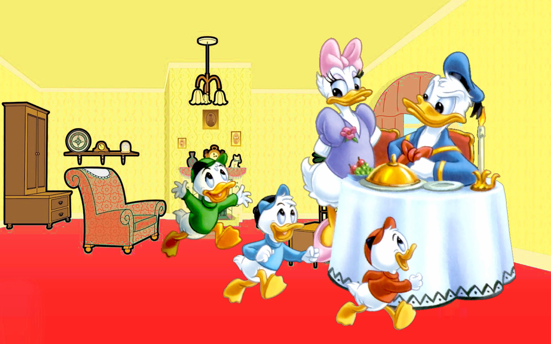 widescreen, family, lunch, hd, images, daisy, 1080P, resolution, duck, disney, donald, HD Wallpaper