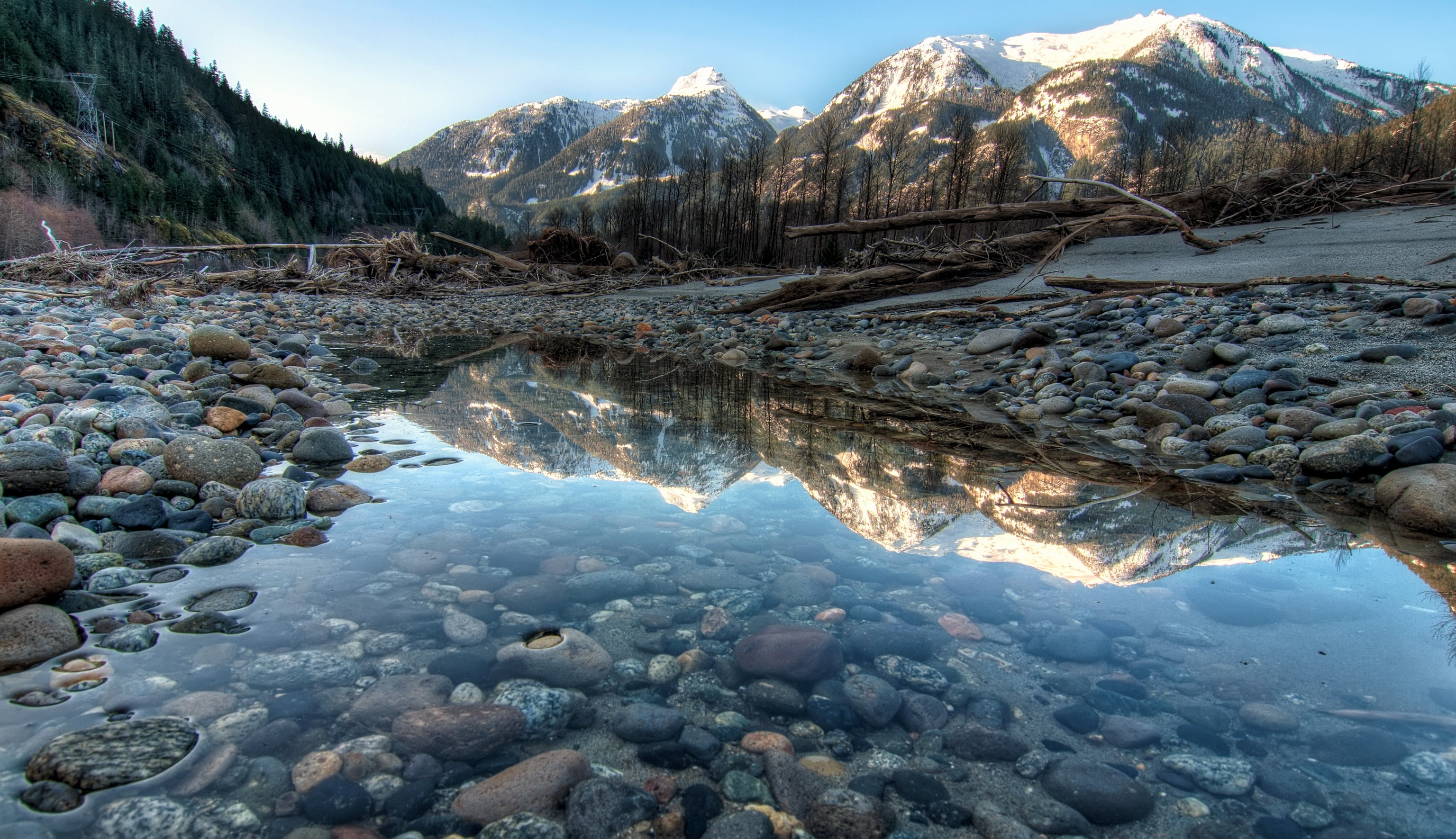 mountain, beauty In Nature, reflection, european Alps, yoho, stream, extreme Terrain, hiking, rock, valley, famous Place, tranquility, nature, canada, no People, HD Wallpaper