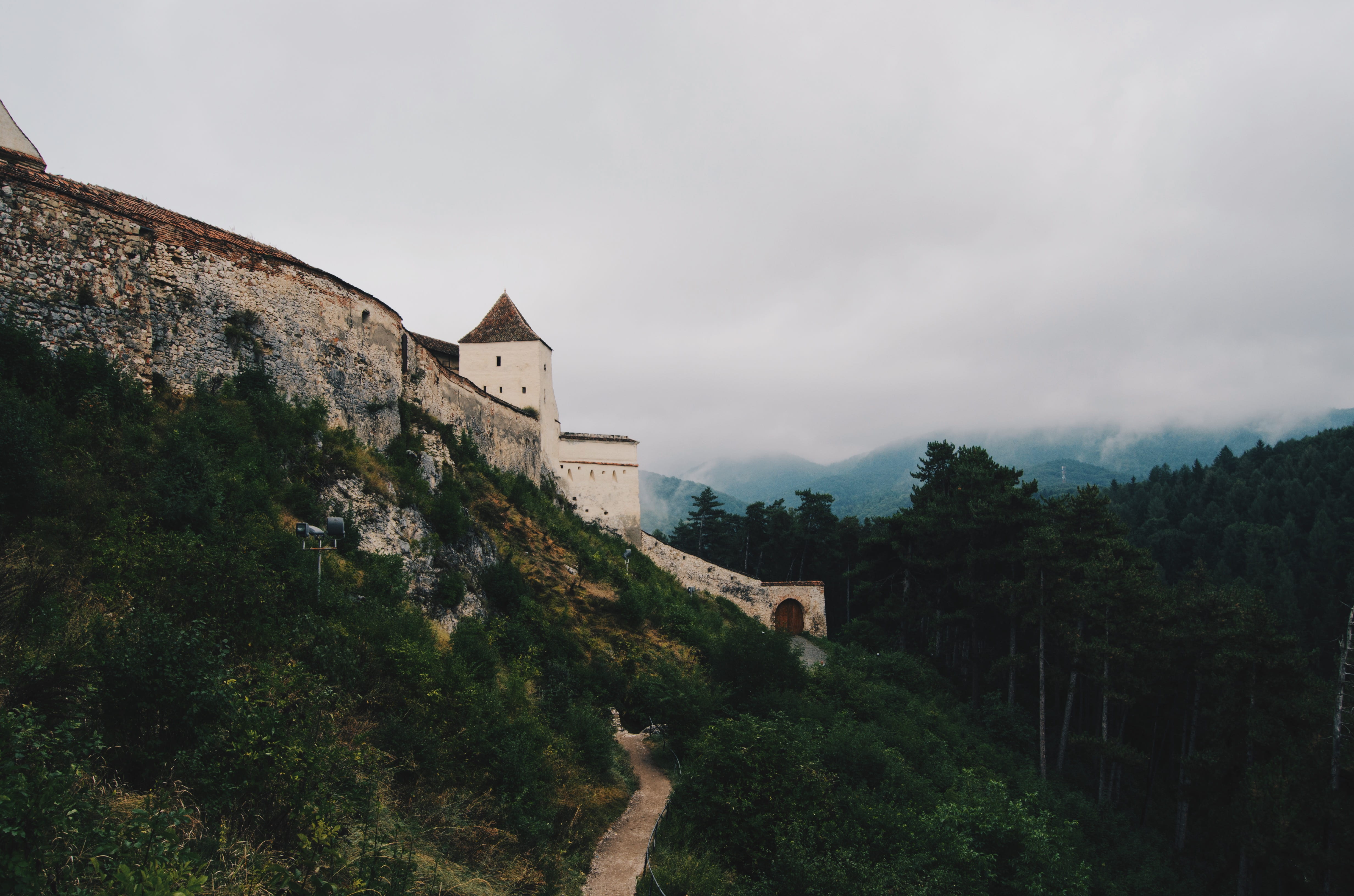 near, beauty in nature, 4K, the past, building exterior, day, abbey, built structure, tree, plant, house, travel destinations, building, history, no people, HD Wallpaper