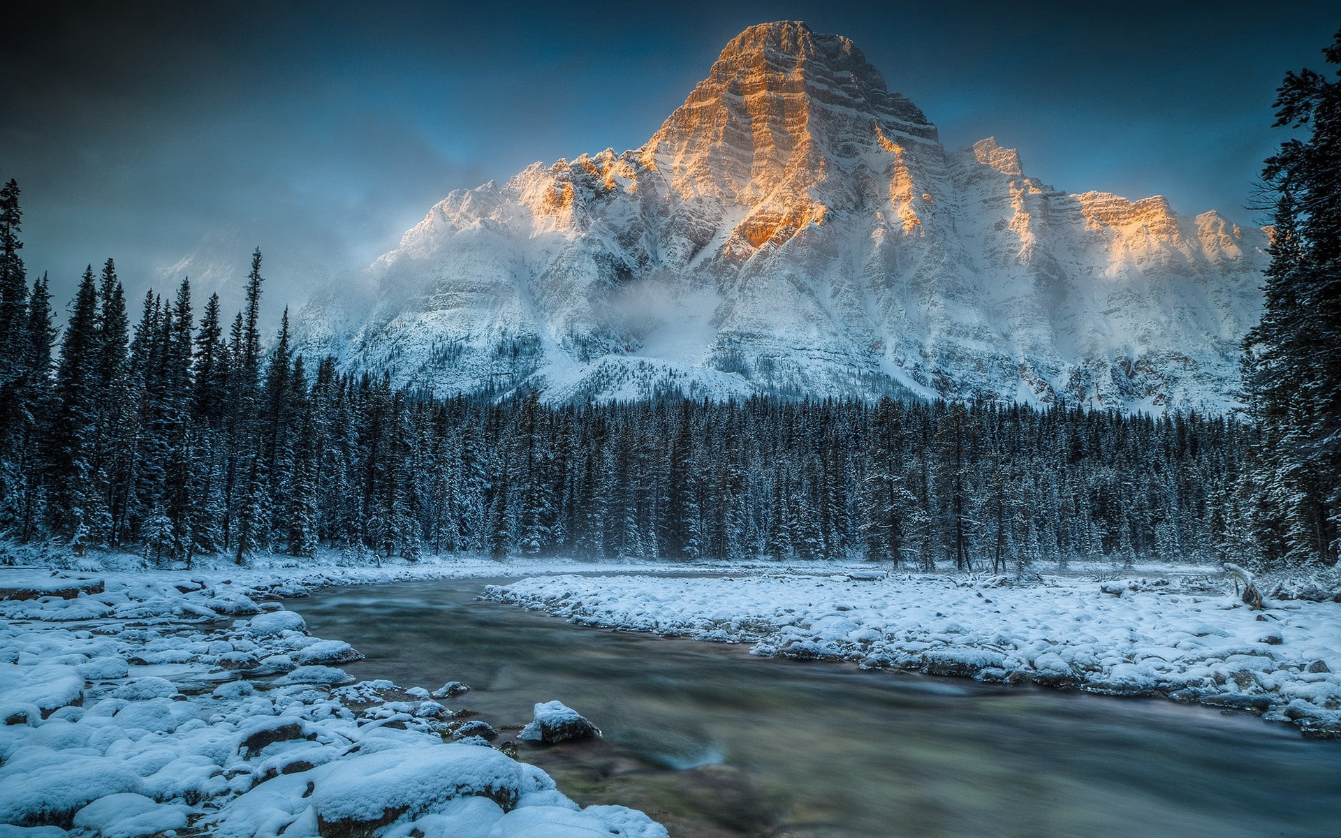 morning, power in nature, tranquil Scene, canada, land, sunrise - Dawn, water, wilderness Area, season, outdoors, forest, scenics, famous Place, winter, HD Wallpaper