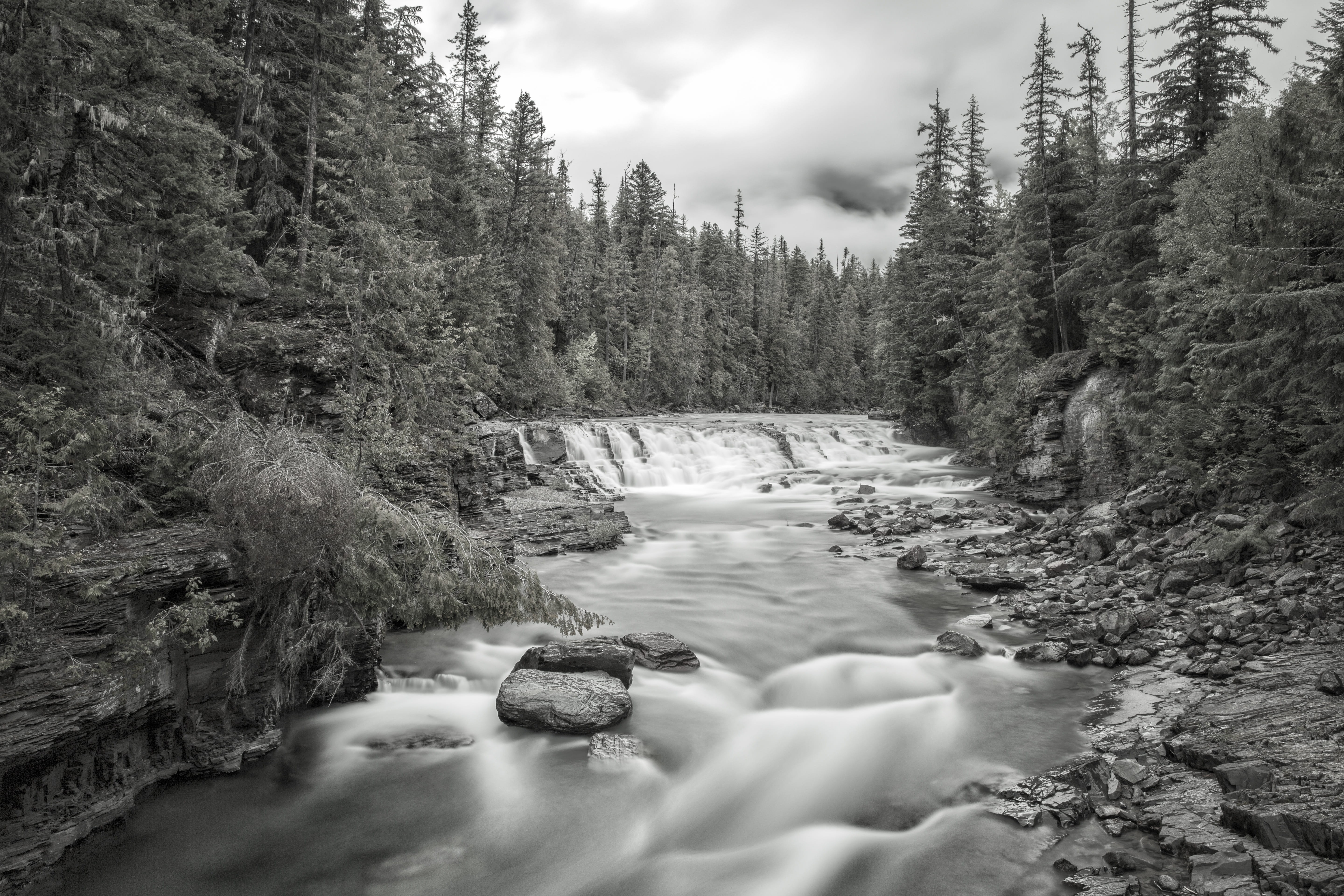 woodland, scenics - nature, beauty In Nature, long exposure, stream, mountain, Park, power in nature, tree, River, rocky mountains, River, flowing Water, HD Wallpaper