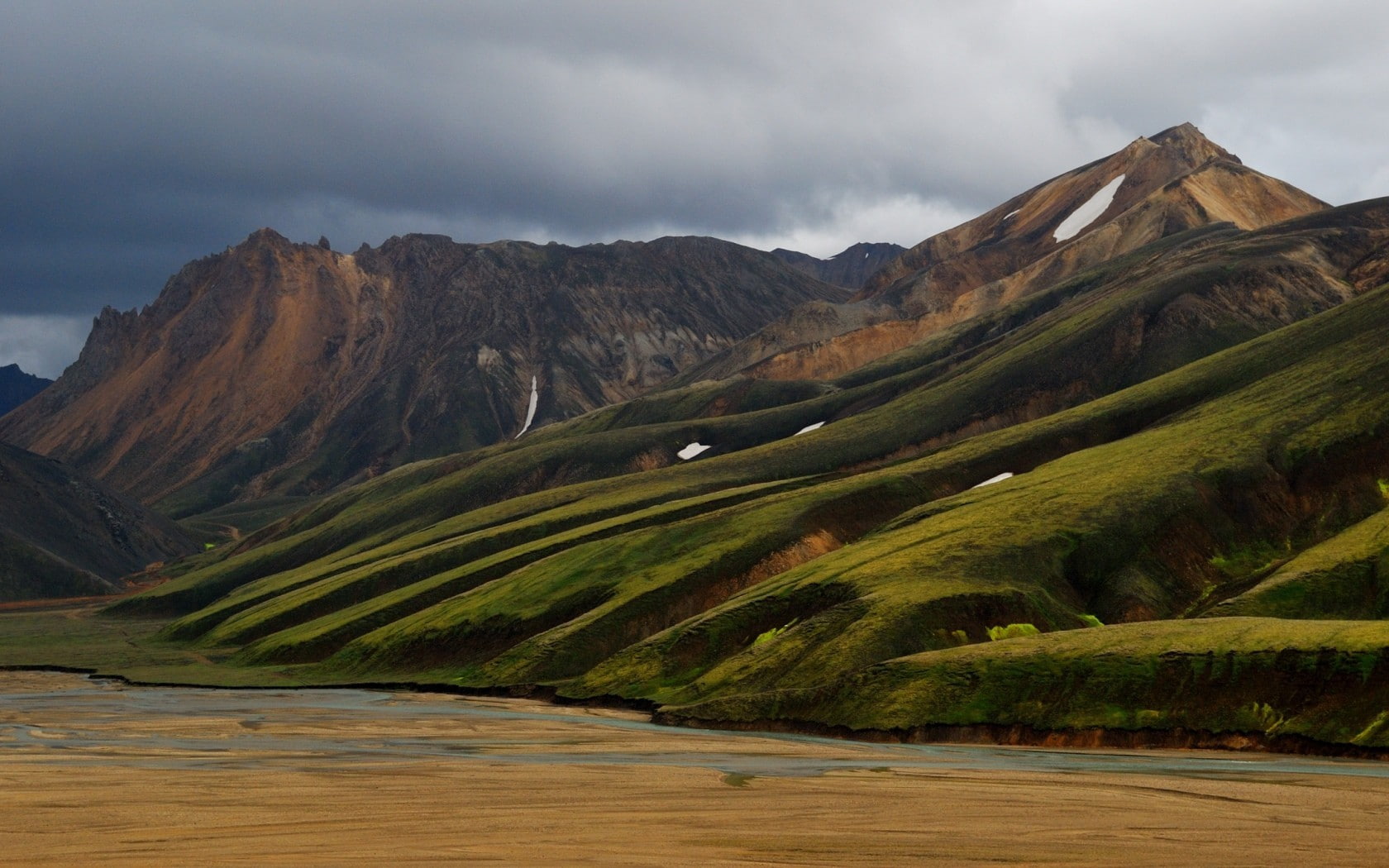 mountain range, geology, remote, Iceland, nature, Landmannalaugar, day, cloud - sky, mountain ridge, landscape, beauty in nature, scenics - nature, environment, HD Wallpaper