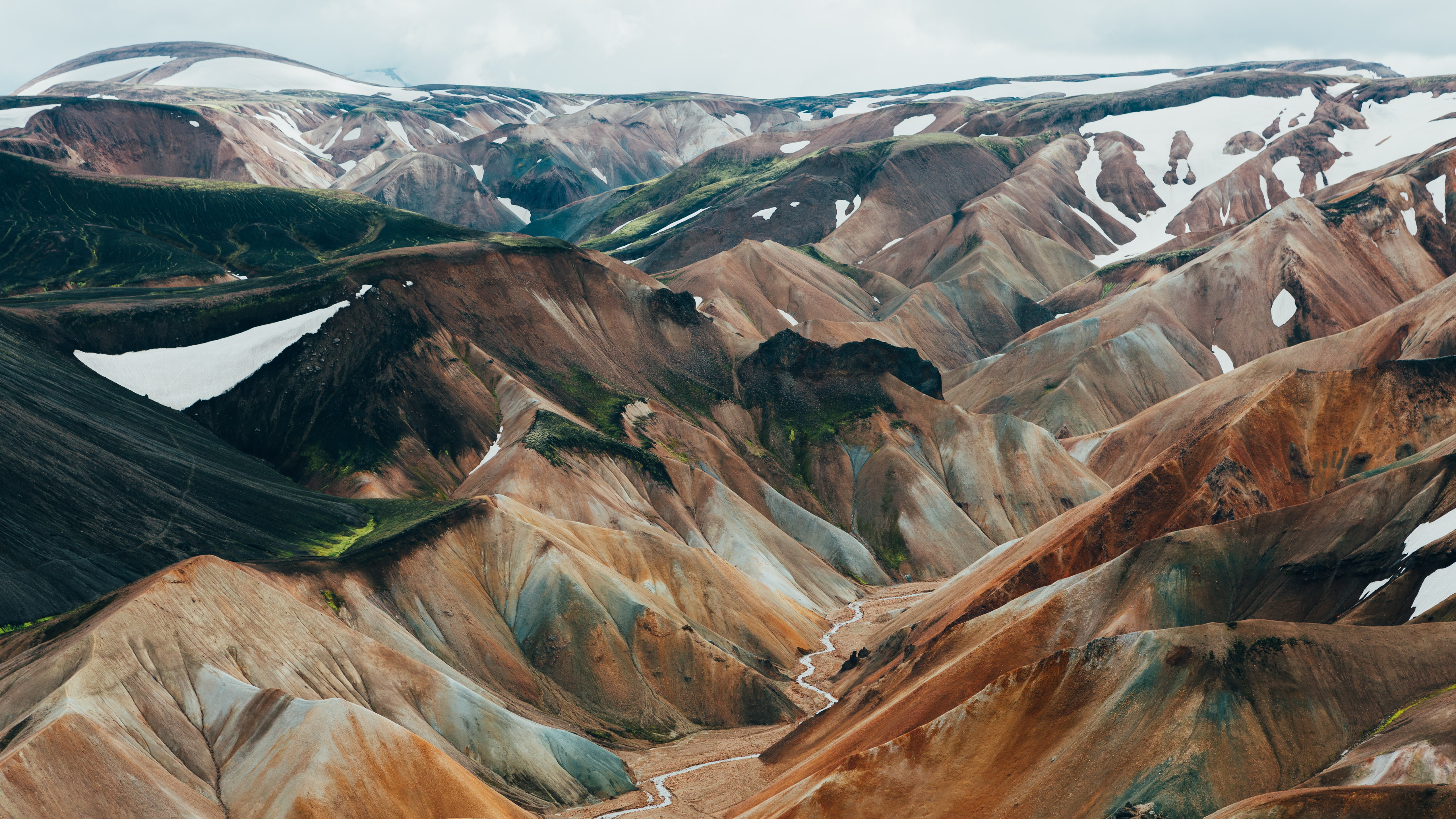 landmannalaugar, summer, nature, landscape, travel destinations, land, arid climate, snowcapped mountain, physical geography, rock, day, mountain range, HD Wallpaper