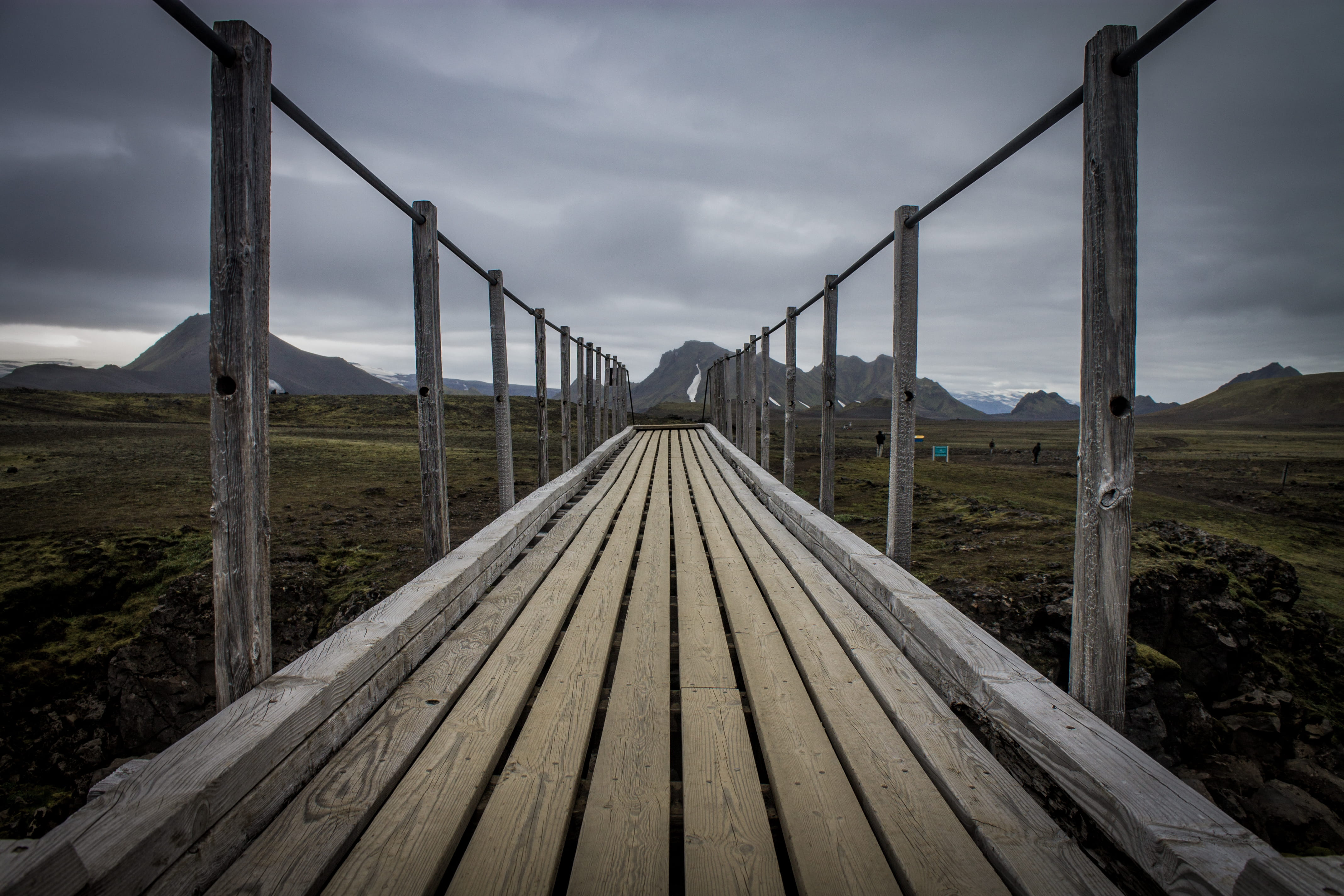 tranquility, iceland, scenics - nature, non-urban scene, rocks, nature, sky, the way forward, landmannalauger, mountain, bridge, cloud - sky, outdoors, HD Wallpaper