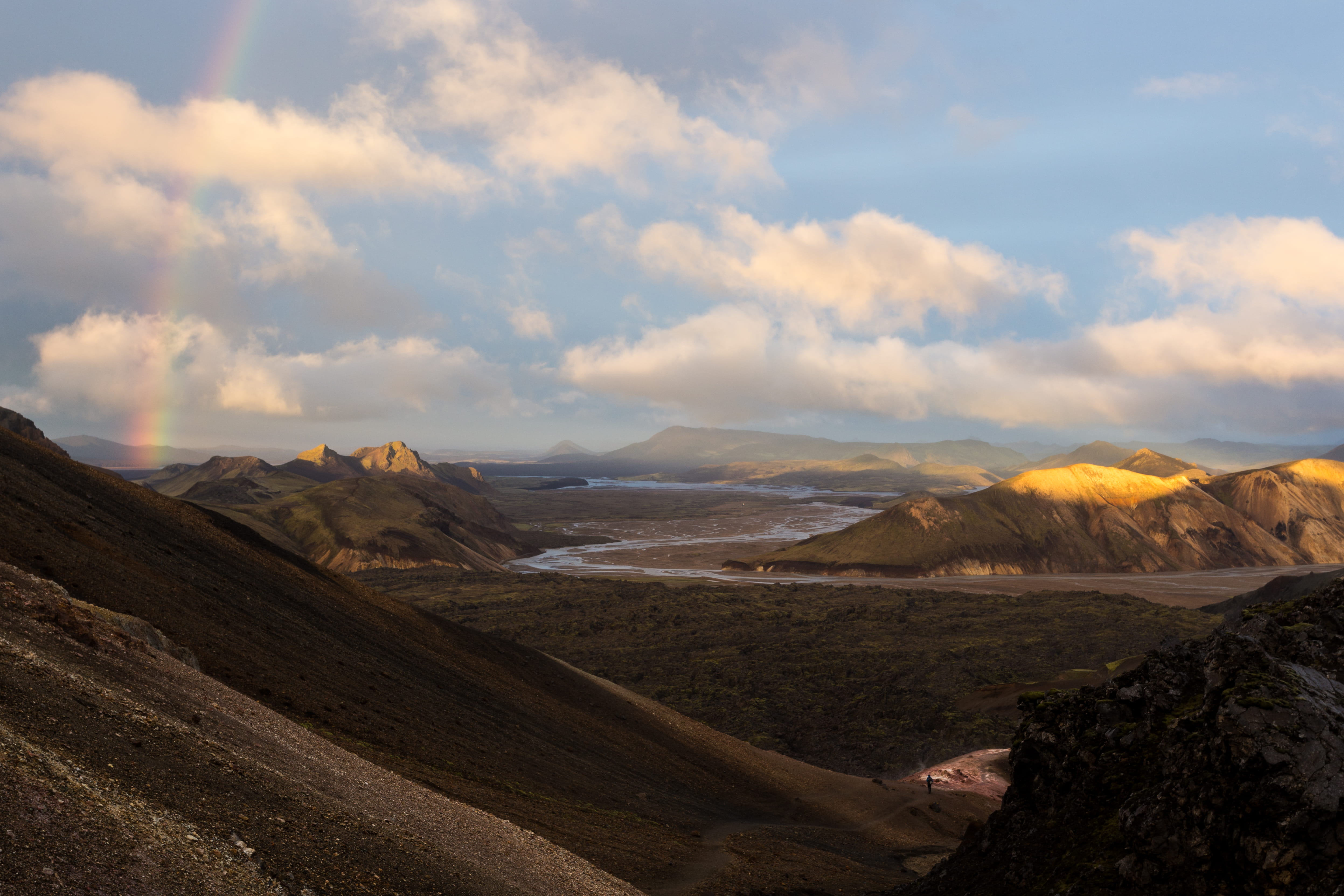 cloud - sky, non-urban scene, sky, view, rock, mountain range, 4K, landscape, landmannalaugar, nature, scenics - nature, land, day, outdoors, environment, HD Wallpaper