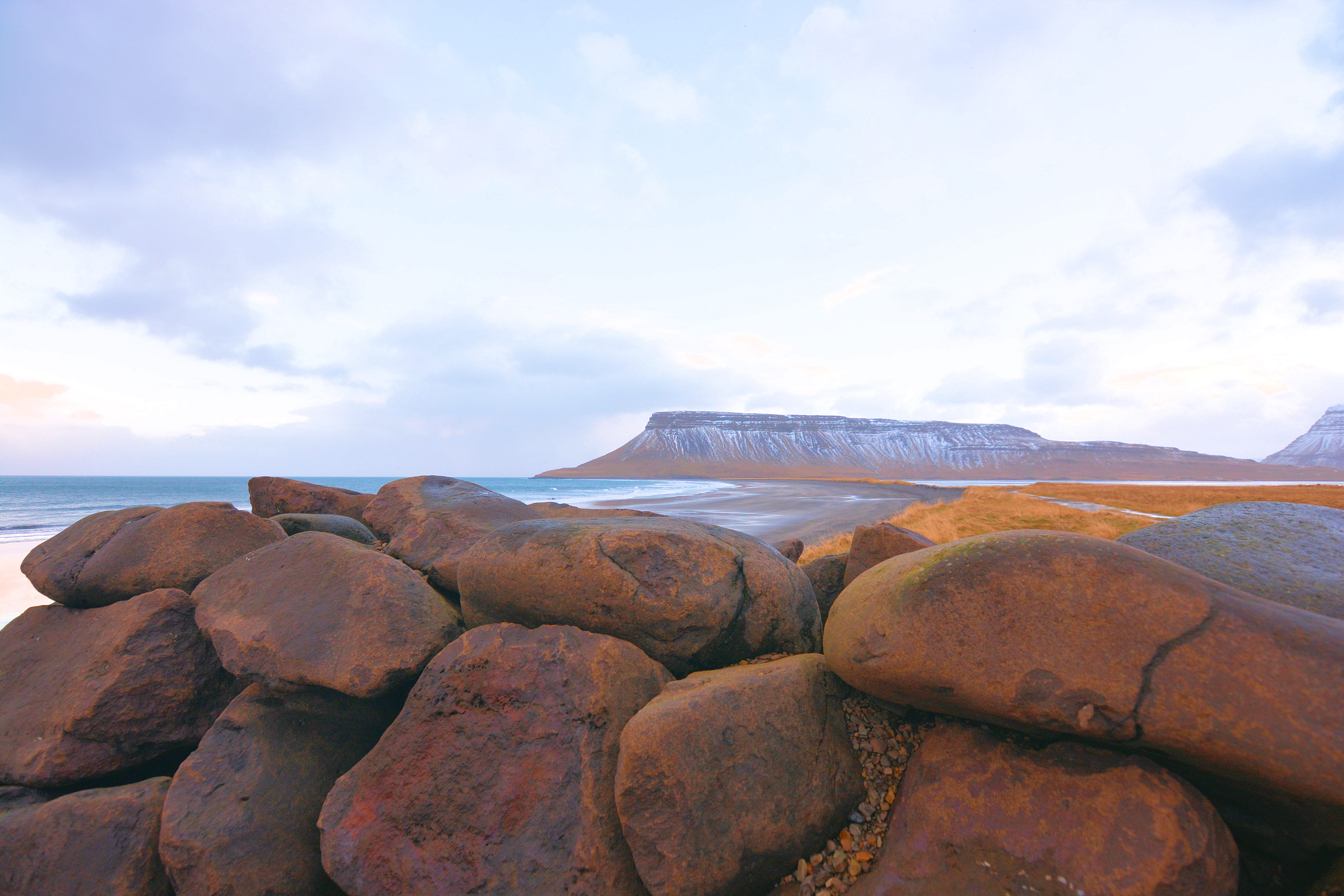 snaefellsnes, nature, beauty in nature, iceland, rock, tranquil scene, outdoors, tranquility, water, scenics - nature, 4K, mountain, cloud - sky, no people, HD Wallpaper