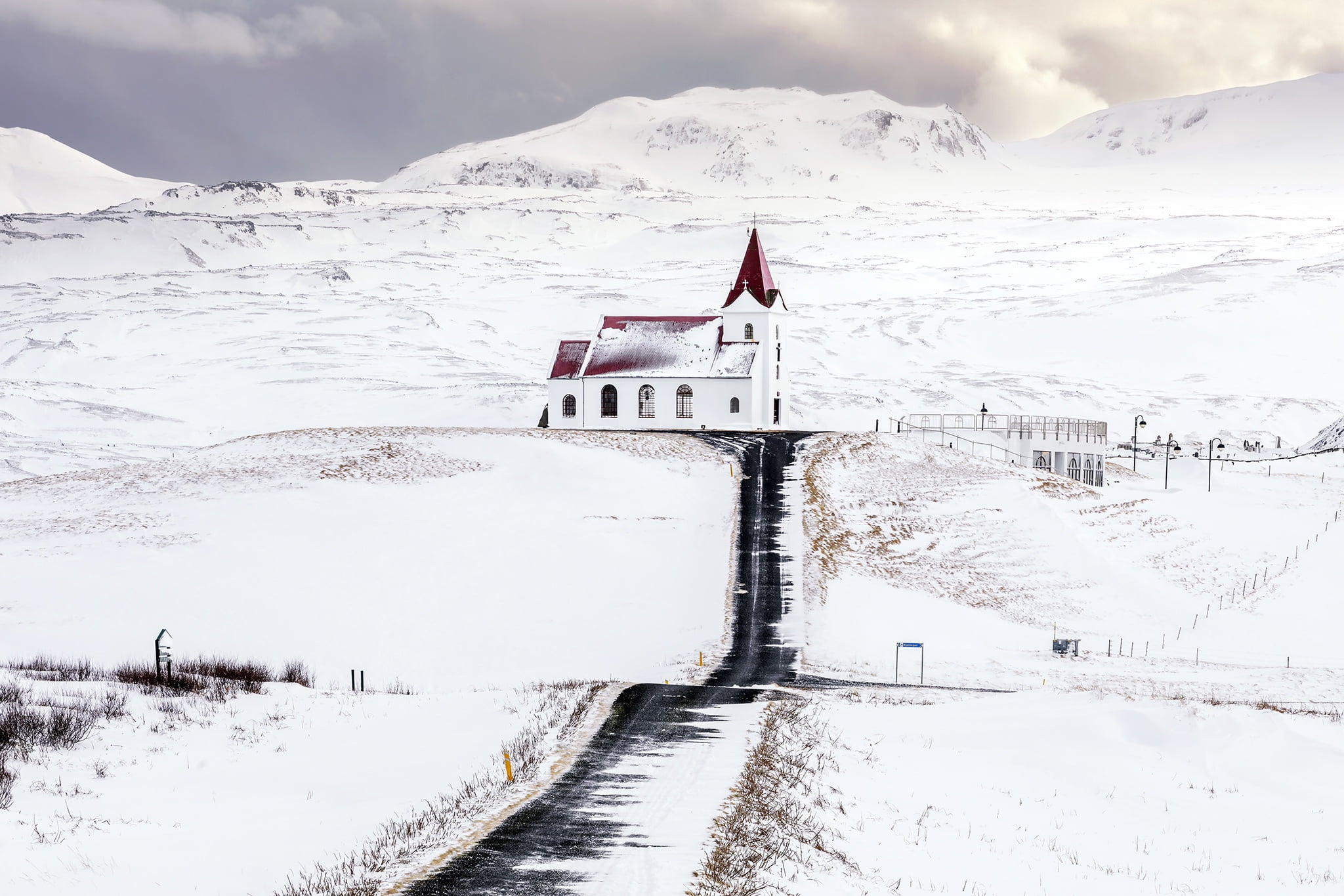 Snaefellsnes Peninsula, Iceland, 1080P, Ingjaldshólskirkja Church, HD Wallpaper