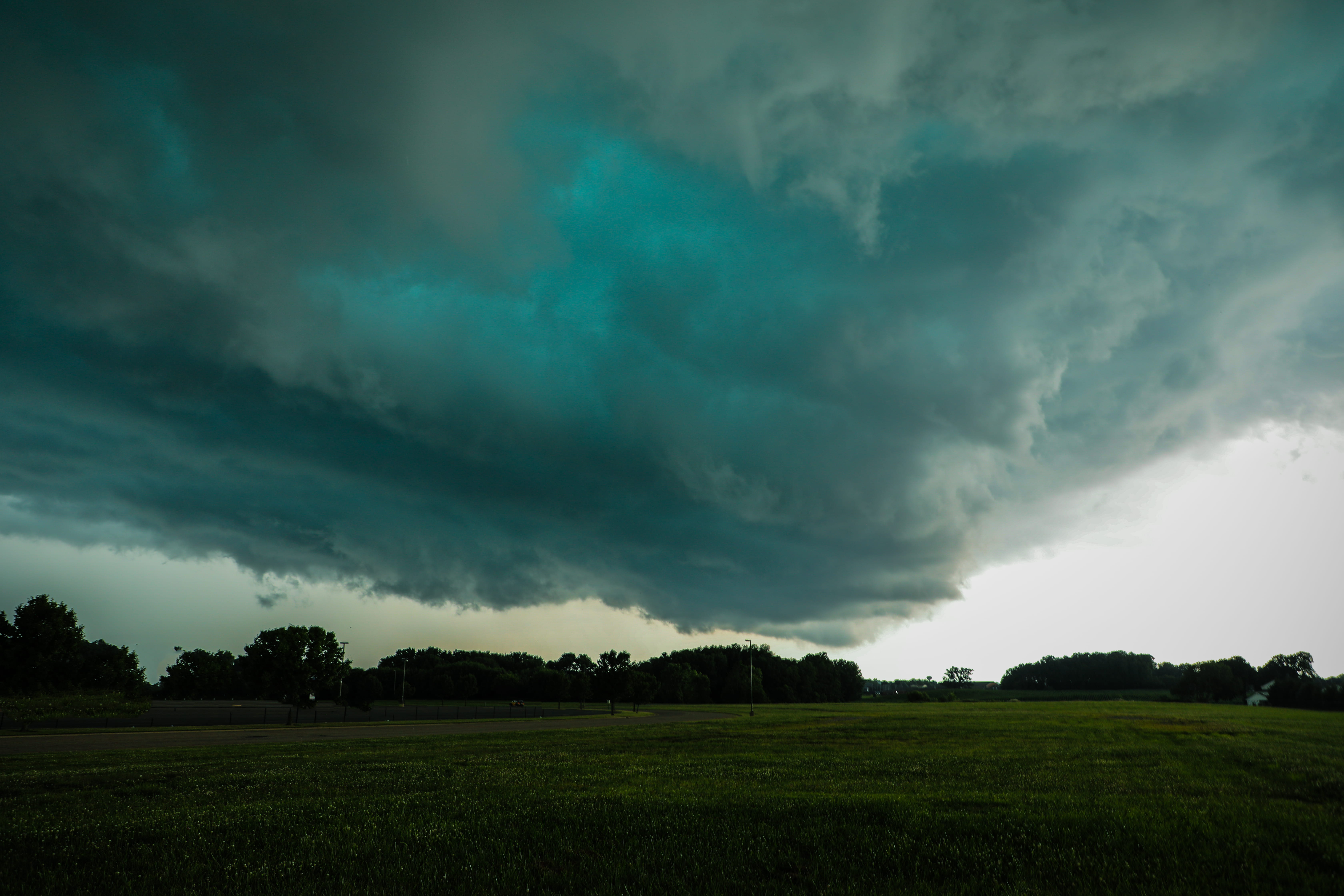 sky, cloud - sky, 5K, clouds, rain, environment, plant, beauty in nature, tranquil scene, scenics - nature, storm cloud, ominous, green color, no people, HD Wallpaper