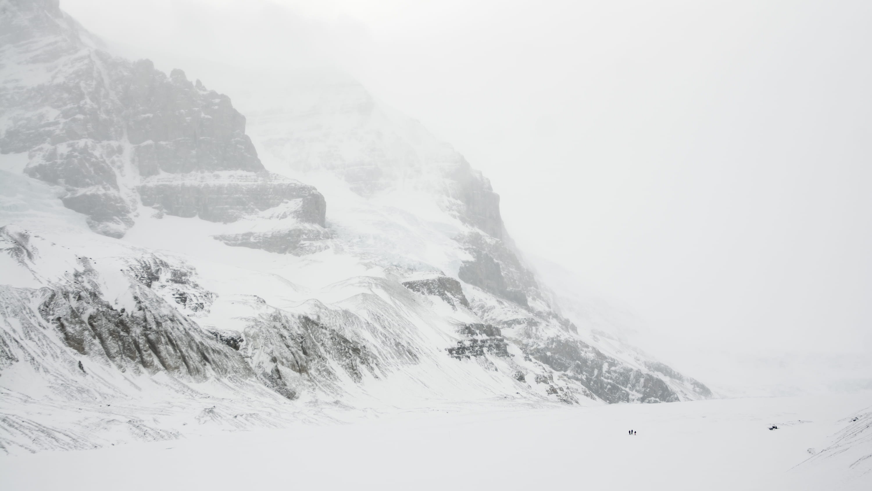snowcapped mountain, formation, no people, ice, scenics - nature, fog, covering, mountain peak, tranquil scene, winter, land, sky, cold temperature, mountain, HD Wallpaper