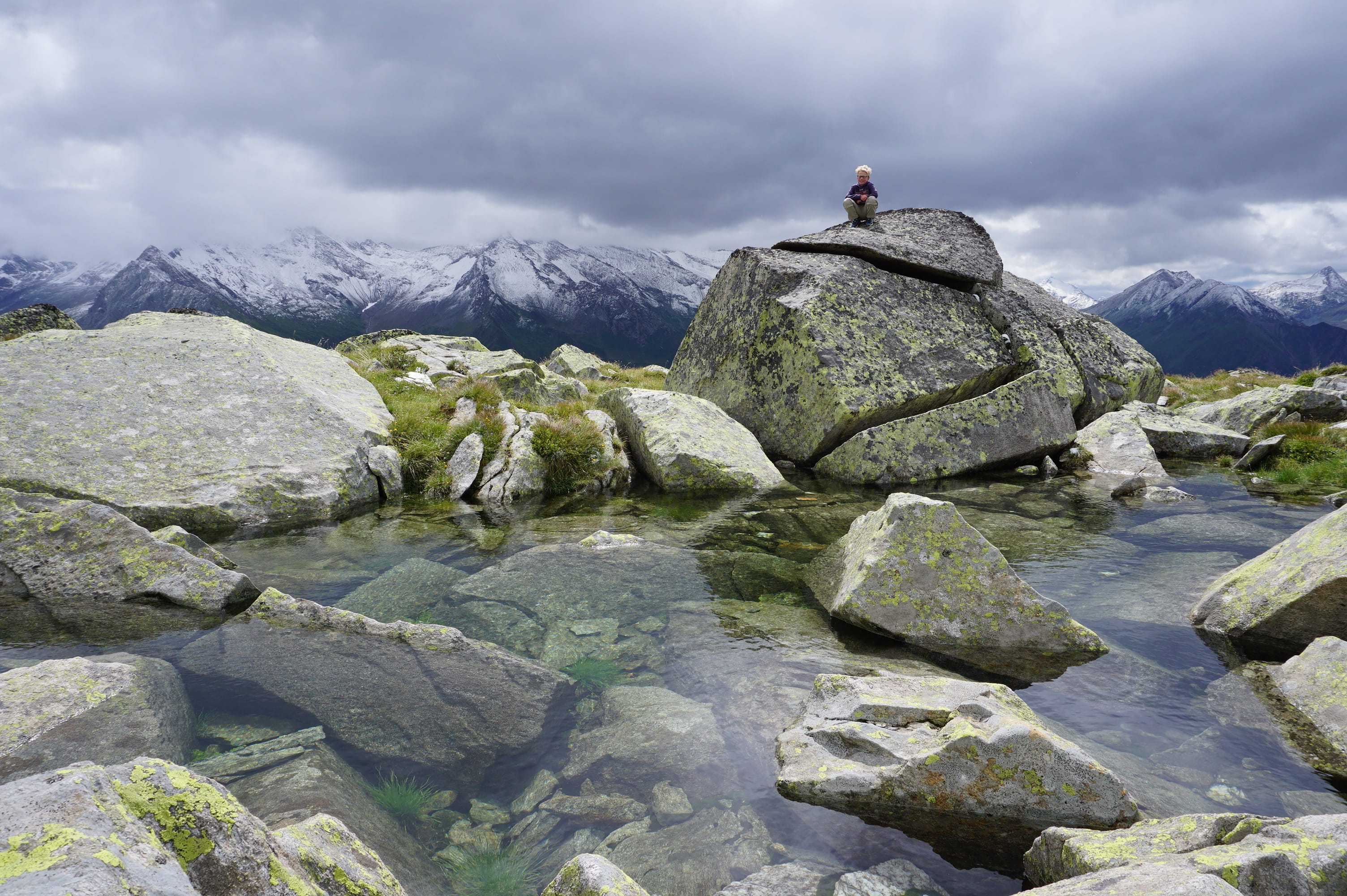 Mountains, holidays, granite, landscape, reflection, rock, solid, sky, nature, adventure, Mountain, beauty in nature, Lake, sitting, mountains, freedom, HD Wallpaper