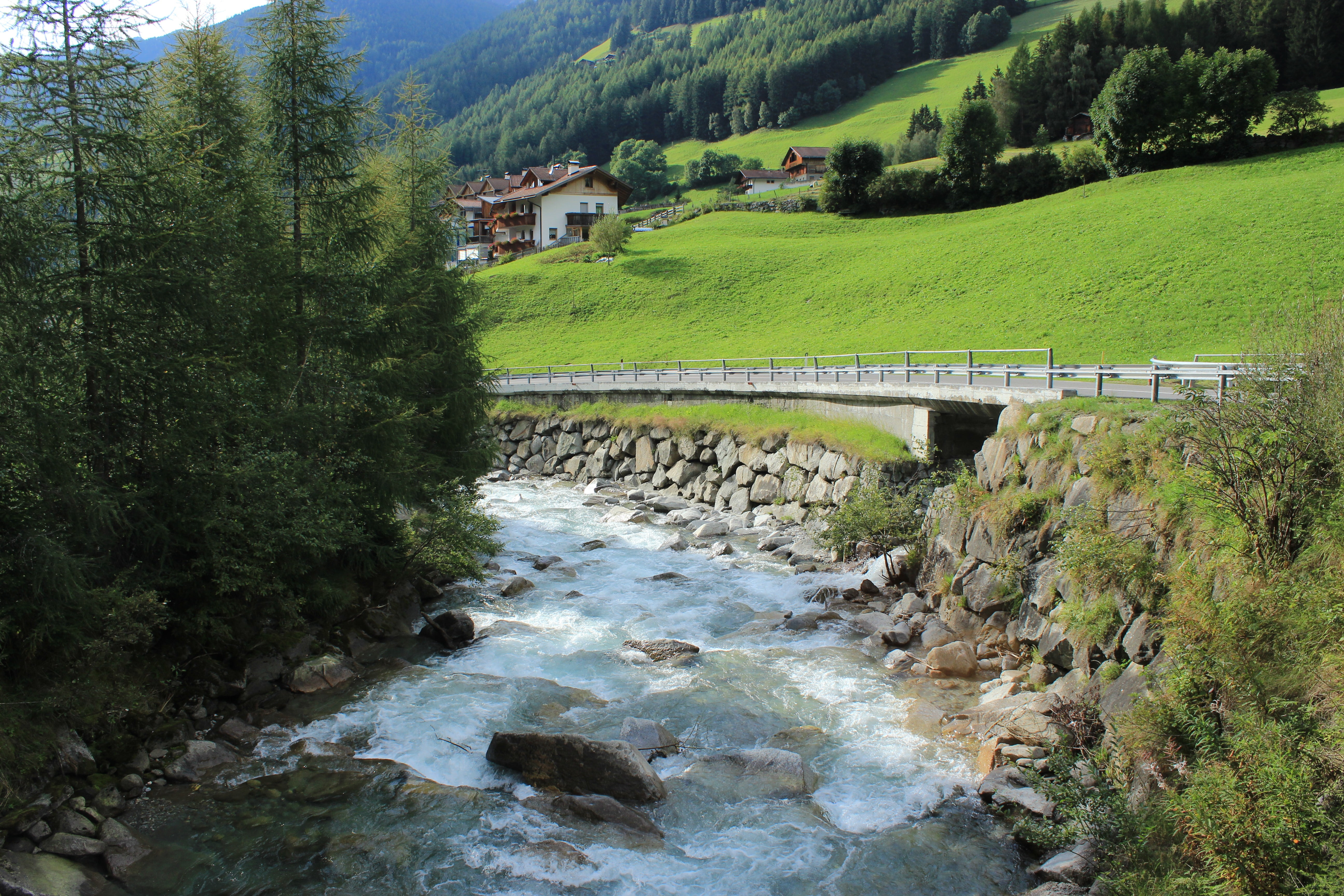 river, bridge - man made structure, plant, green color, water, stream - flowing water, bridge, scenics - nature, flowing water, building exterior, outdoors, HD Wallpaper