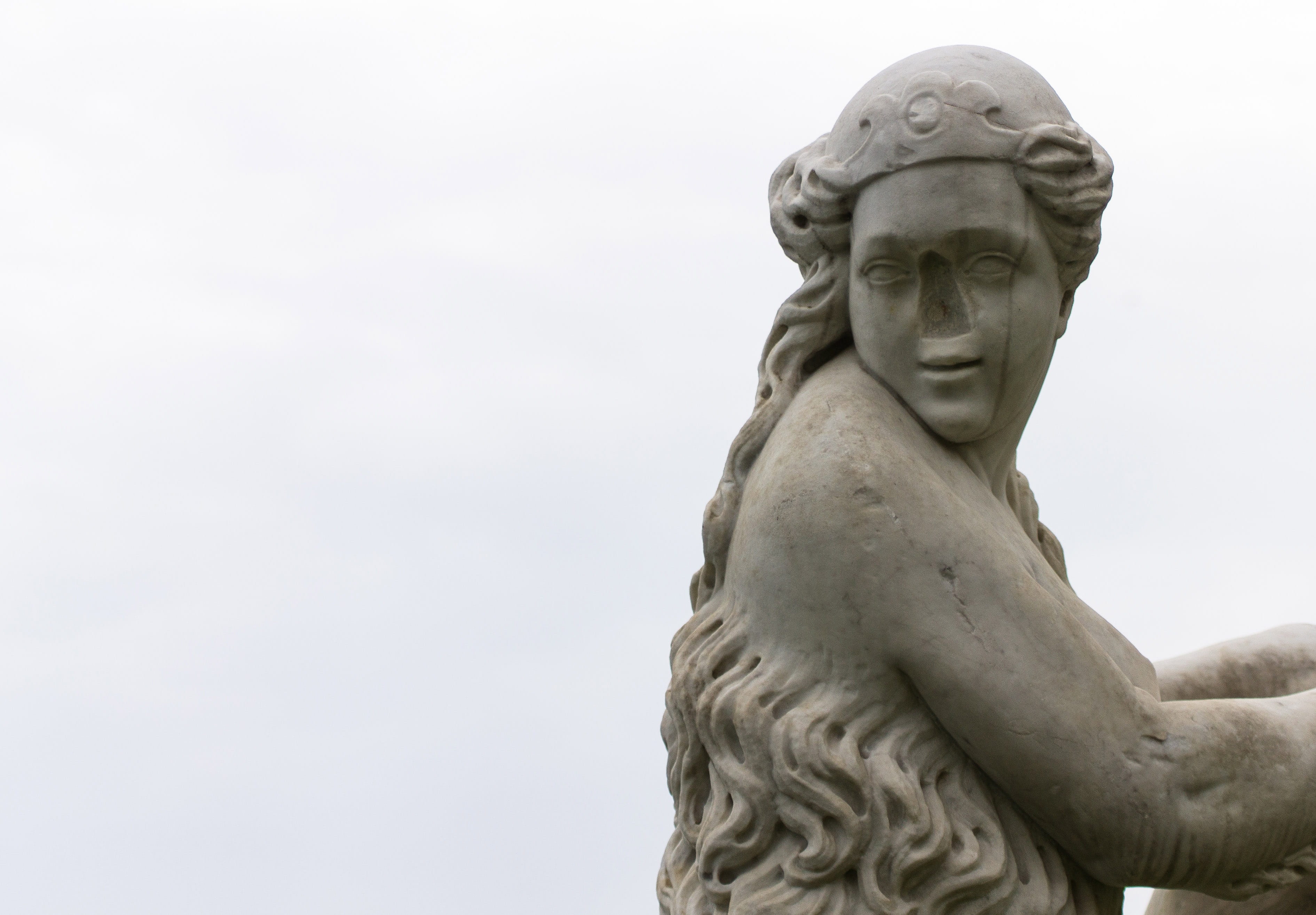 creativity, day, marble, sculpture, religion, art and craft, 2K, Monferrato, fine art statue, Govone, male likeness, low angle view, the past, castle, HD Wallpaper