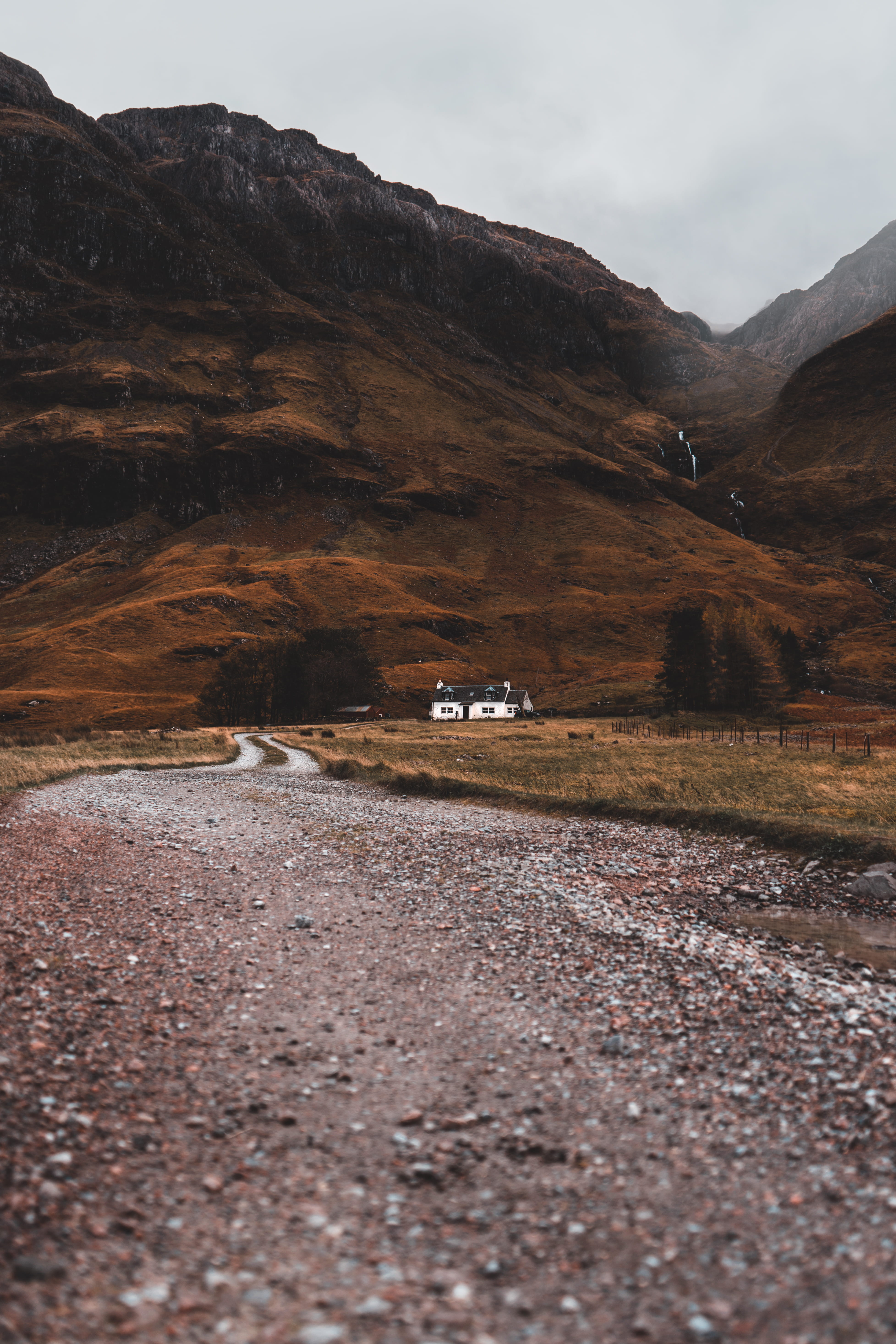 hillside, track, outdoors, mountain range, scenics - nature, mode of transportation, field, motor vehicle, building, landscape, beauty in nature, day, cloud - sky, Phone HD Wallpaper