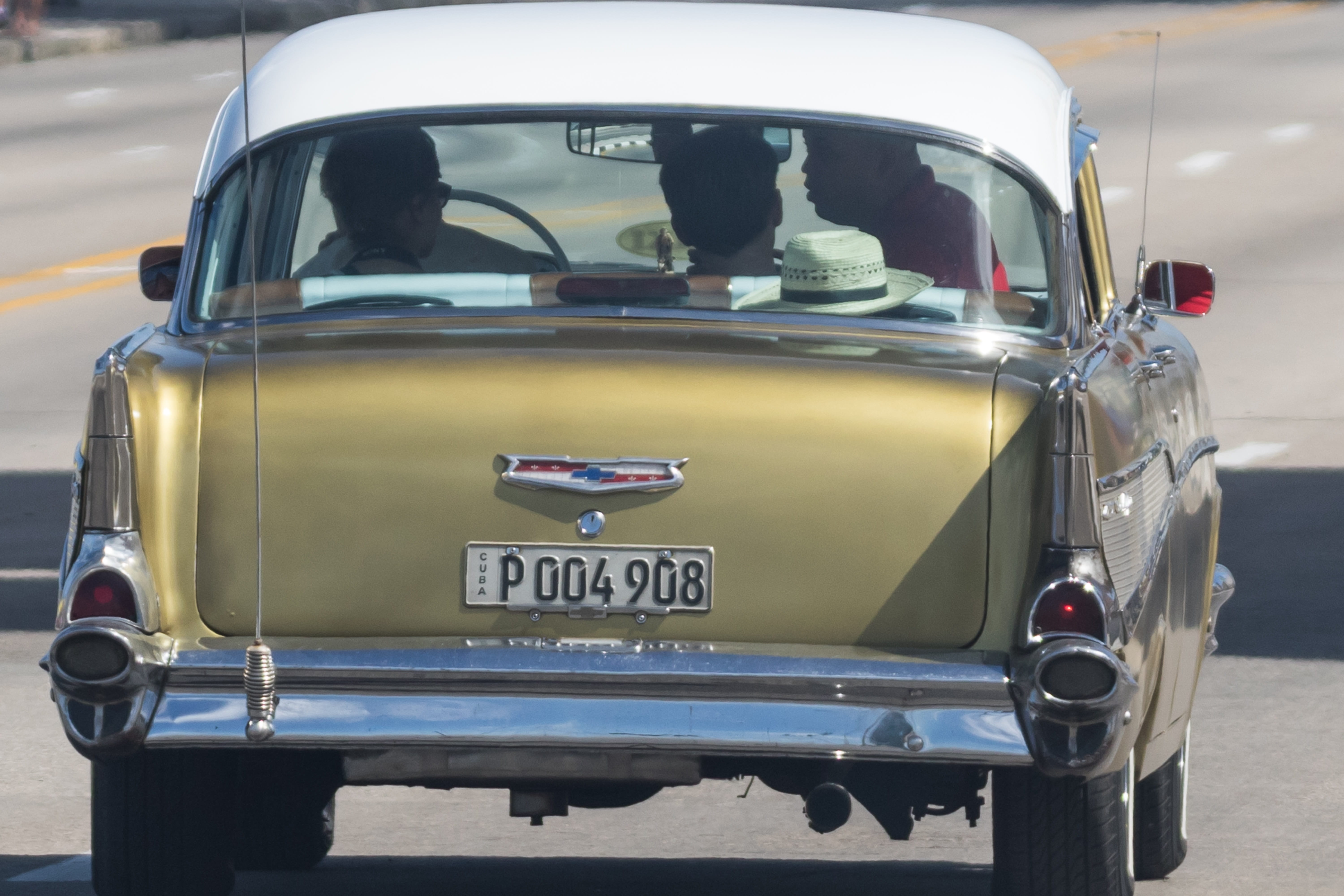 day, gold, havana, number, western script, chevy, street, city, land vehicle, focus on foreground, retro styled, sedan, no people, mode of transportation, HD Wallpaper