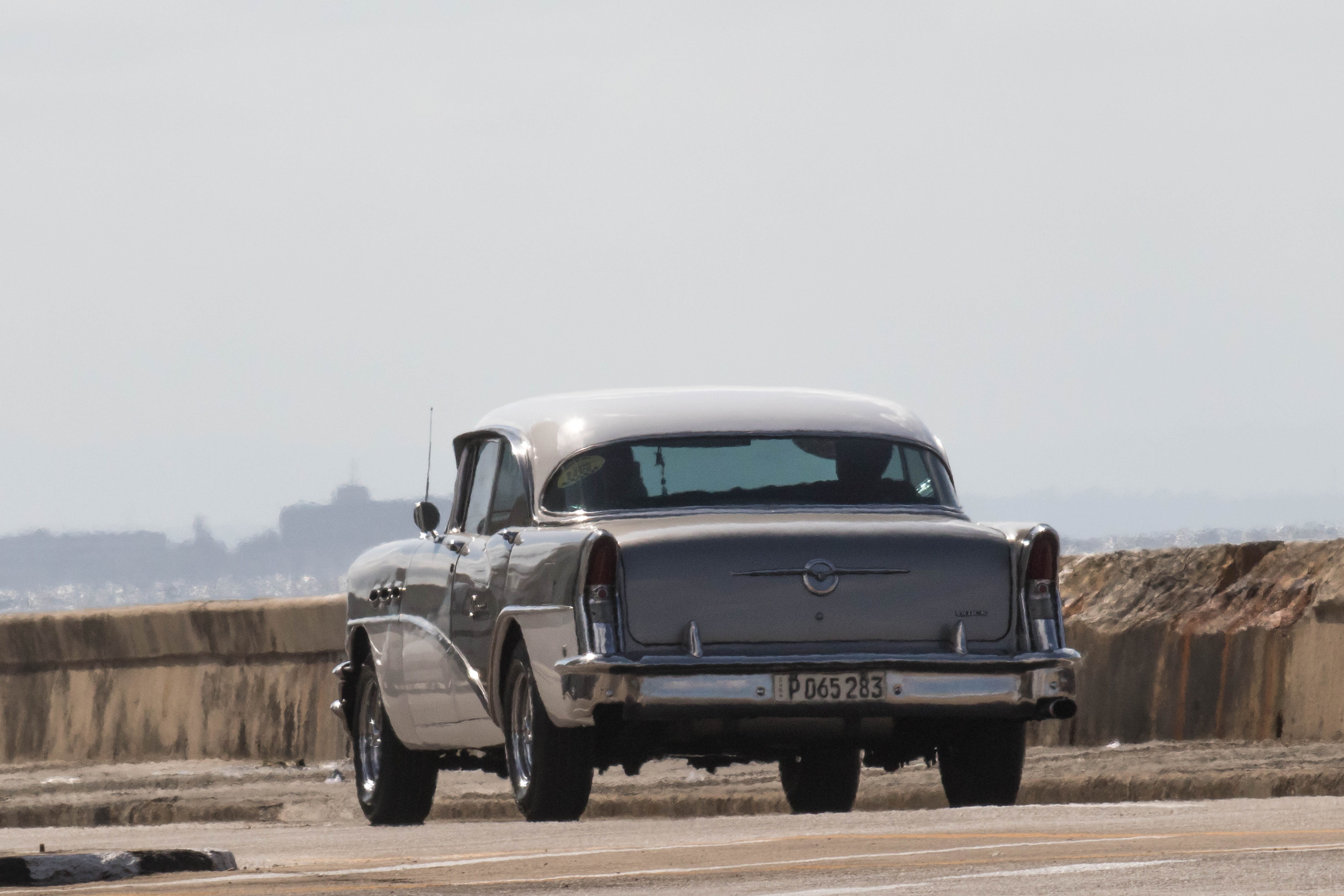 field, clear sky, pick-up truck, no people, stationary, classic, daytime, sky, gray, land, grey, almendron, road, landscape, day, environment, malecon, HD Wallpaper