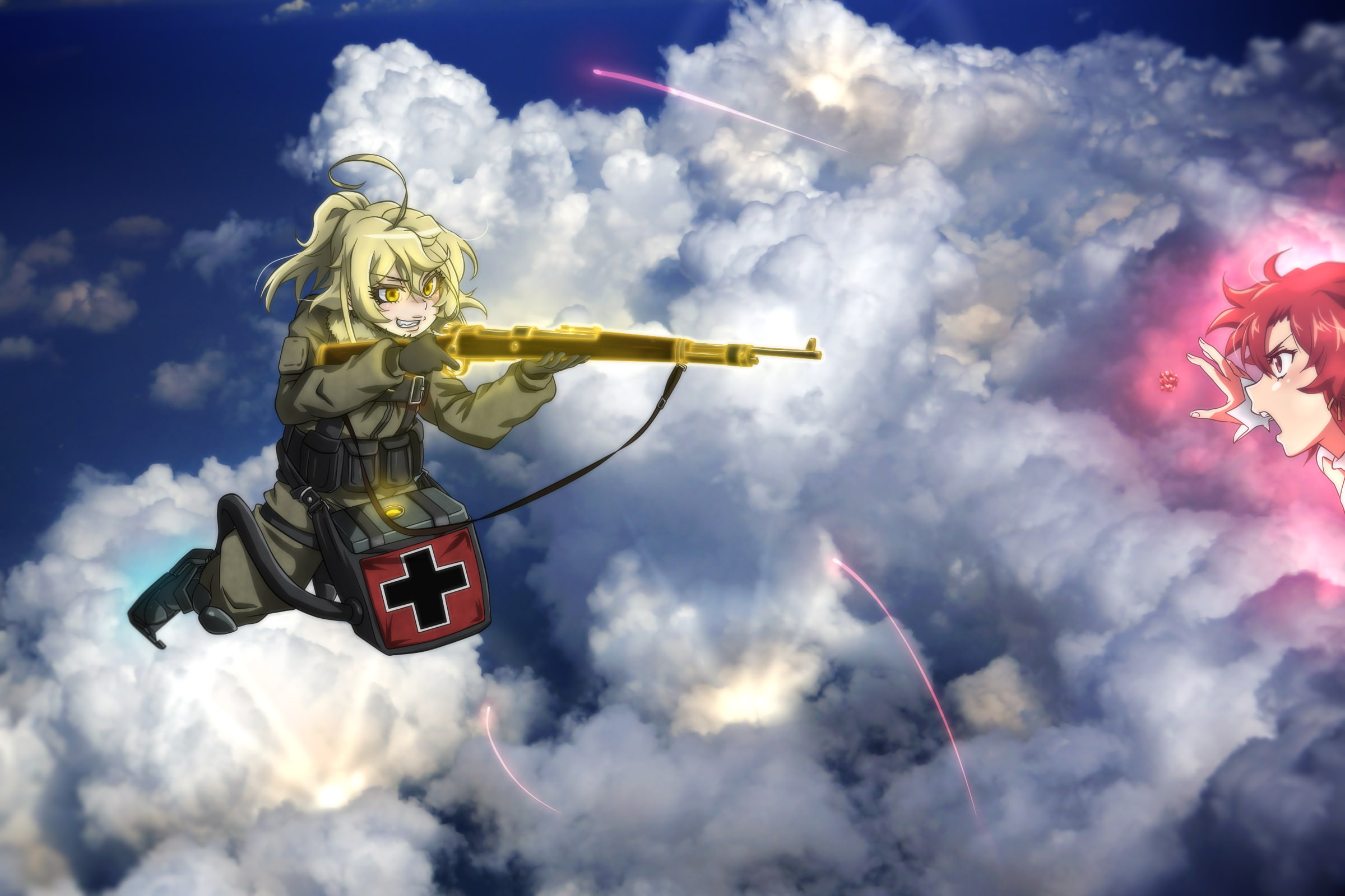 1080P, M1 Garand, Youjo Senki, anime girls, Tanya Degurechaff, HD Wallpaper