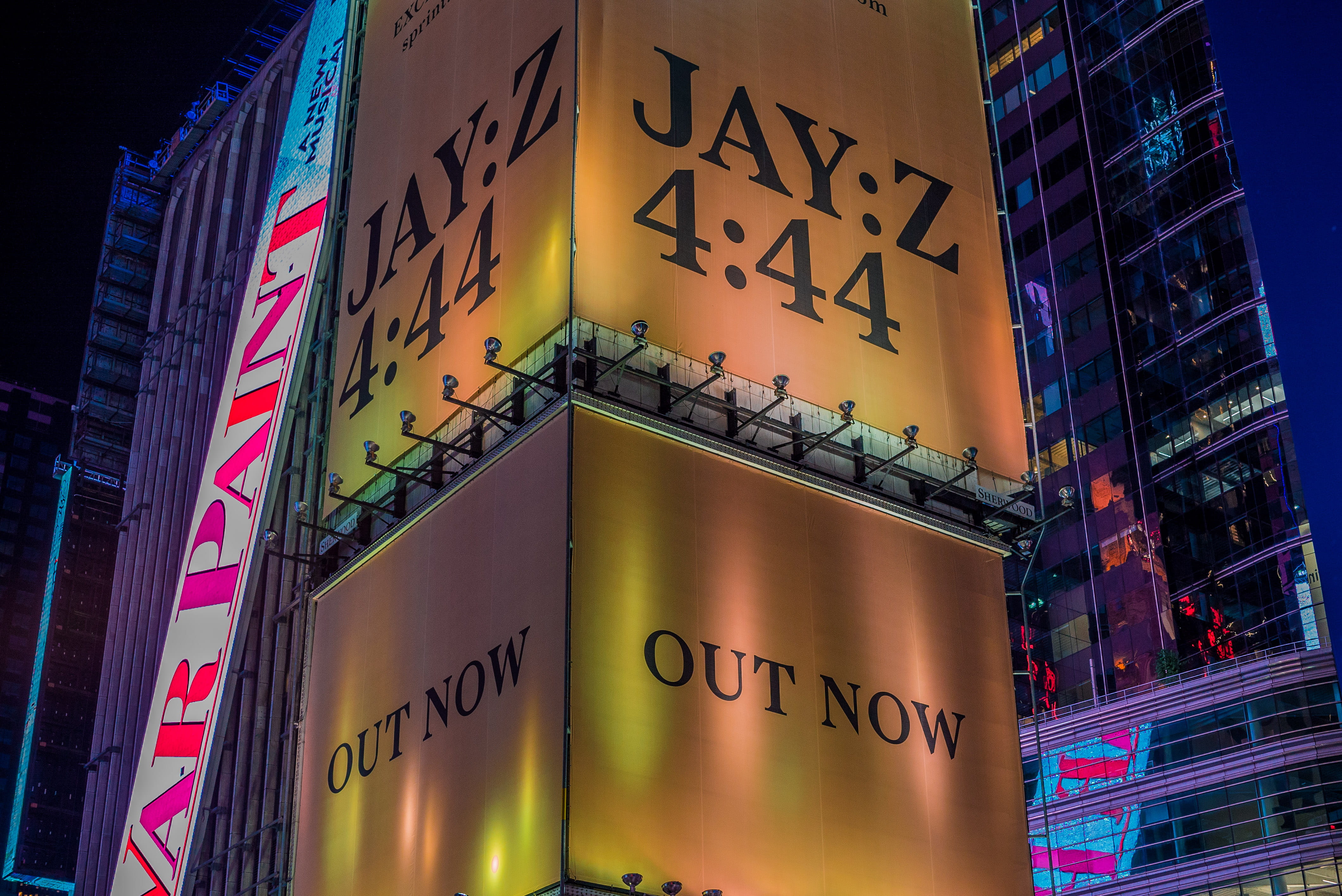 built structure, low angle view, night, jay-z, information sign, times square, 444, no people, western script, jay z, united states, business, information, HD Wallpaper