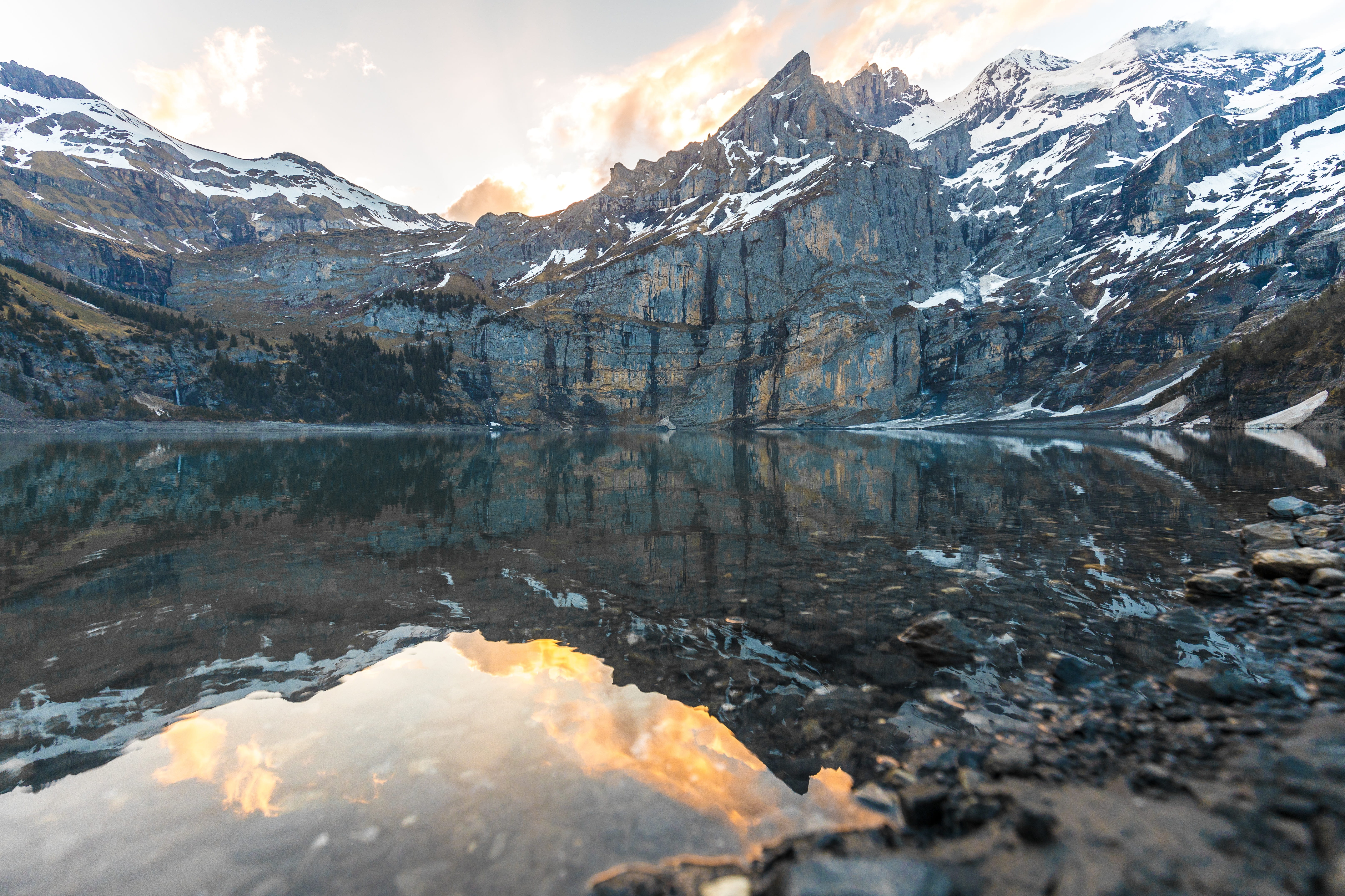 new, scenics - nature, quiet, landscape, ice, sunset, beauty in nature, mountain range, national, clouds, nature, sky, snow, land, 5K, near, blue, hill, HD Wallpaper