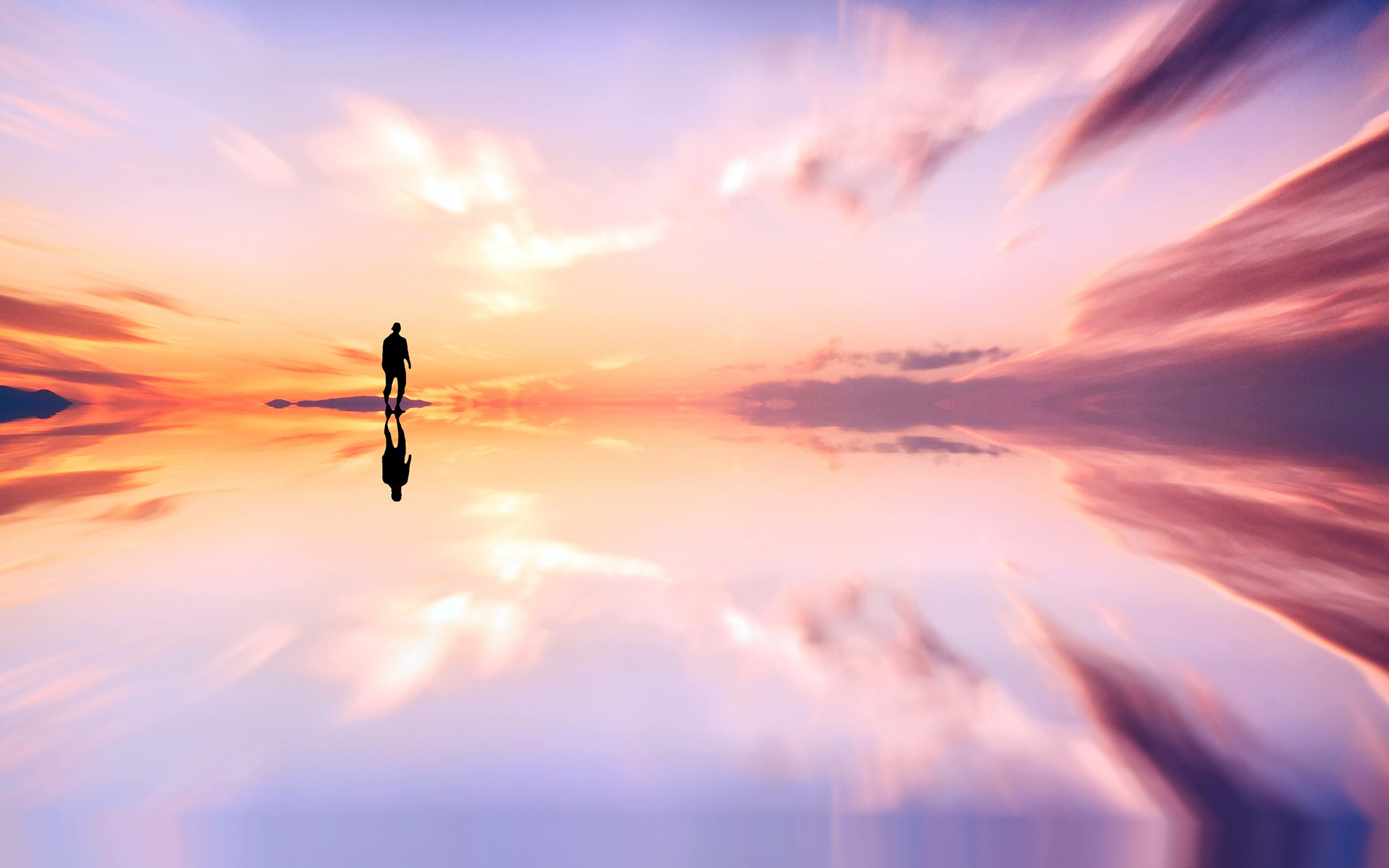 cloud - sky, sunset, holiday, outdoors, lake, beauty in nature, sunlight, skyline, one person, sky, leisure activity, scenics - nature, salt, mid-air, lifestyles, HD Wallpaper