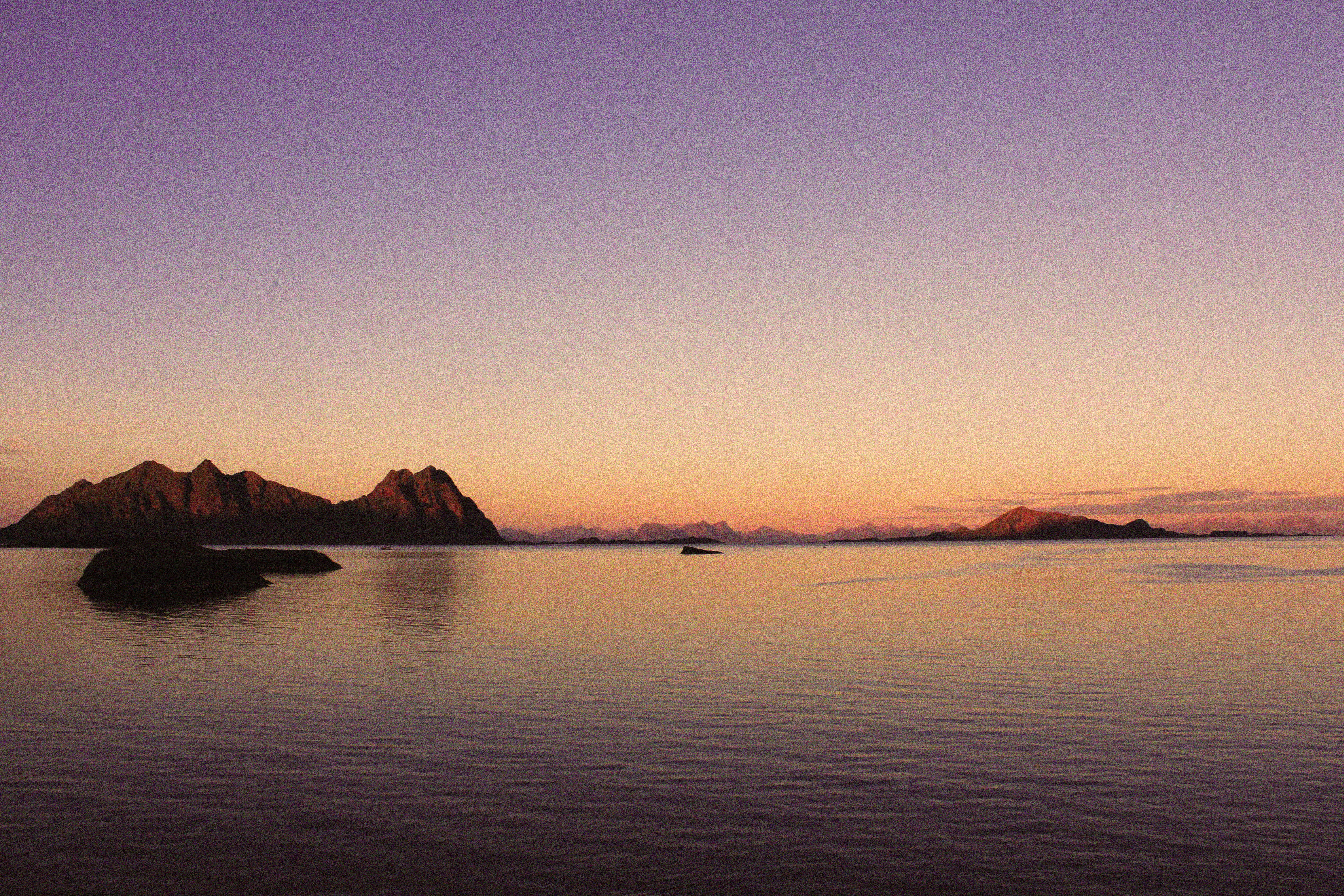 sky, tranquil scene, big nature, sunrise, no people, svolvaer, norway, 4K, dusk, midnight, europe, remote, summer, arctic, lofoten, tranquility, nature, HD Wallpaper