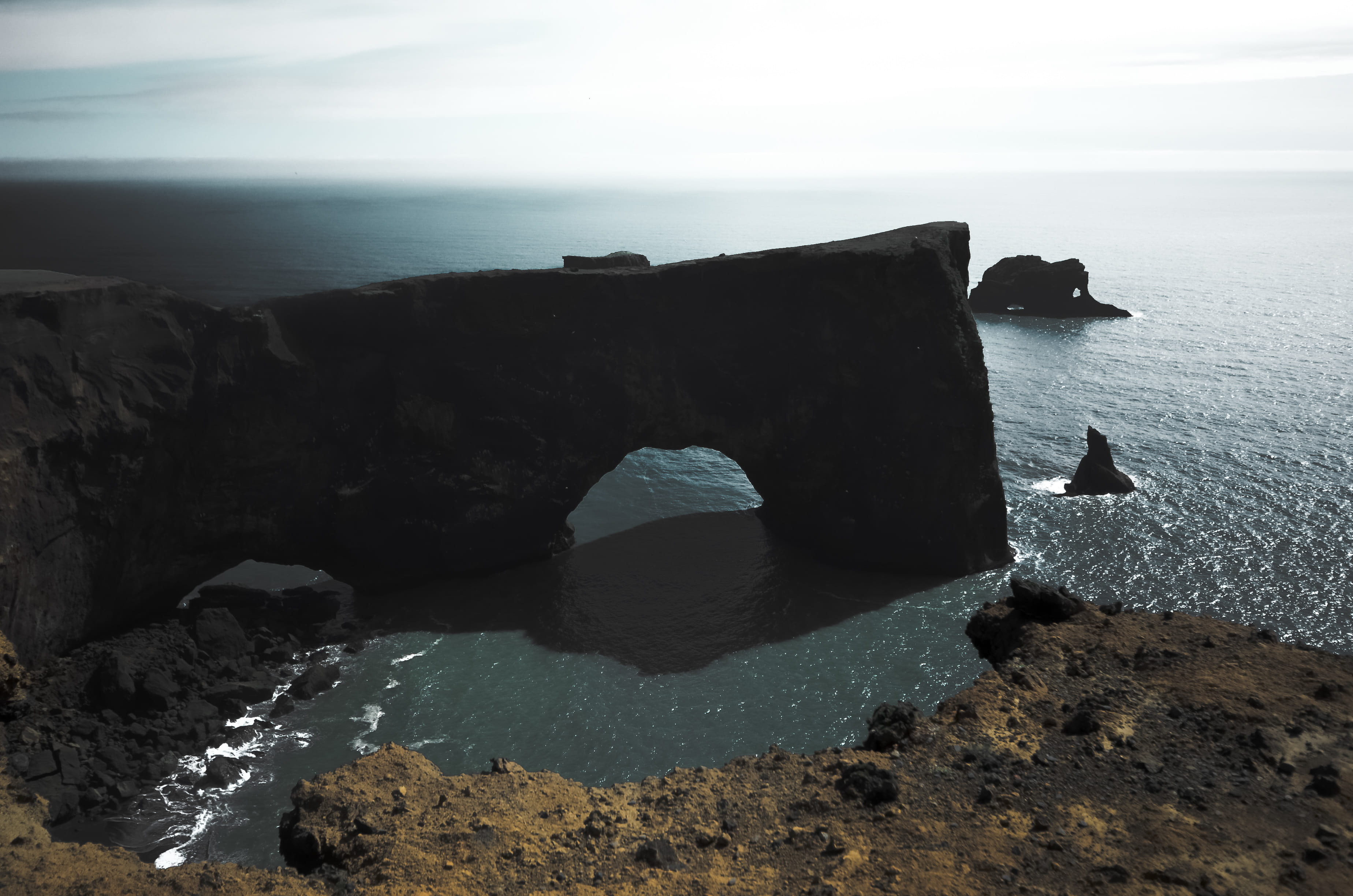 rock formation, rock - object, shoreline, animal, tranquil scene, cliff, beach, 2K, land, cave, tranquility, wildlife, no people, bird, rock, beauty in nature, HD Wallpaper