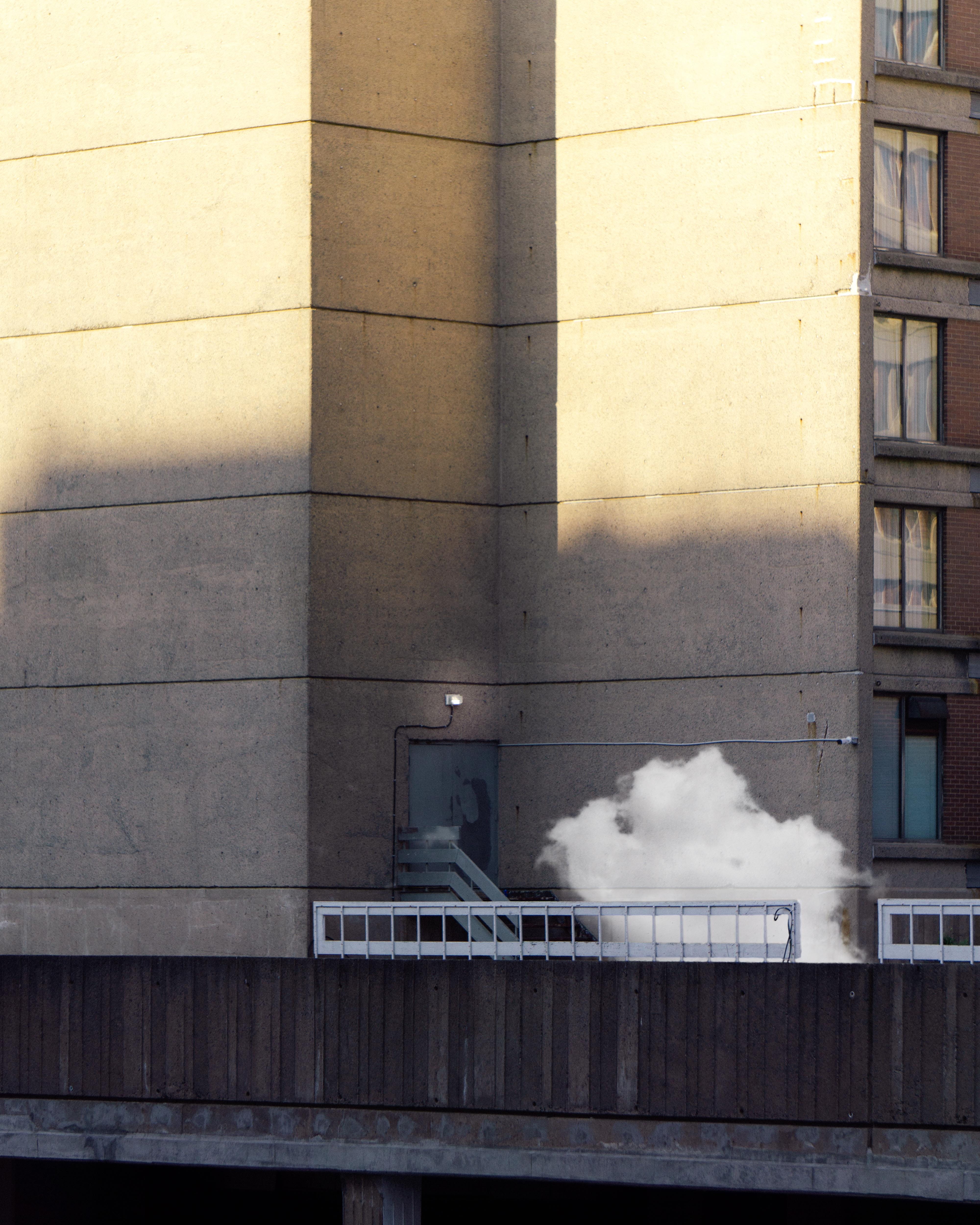 air pollution, pollution, social issues, minimalism, steam, urban, abstract, railing, wall - building feature, environmental issues, building exterior, Phone HD Wallpaper