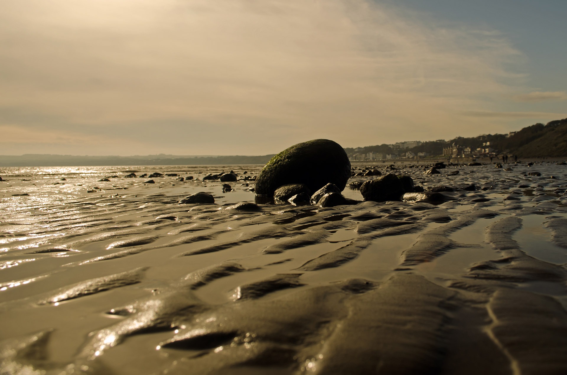 sand, rock - object, tranquility, animal, land, spring, tranquil scene, summer, scenics - nature, 1080P, element, surface level, sunset, trip, horizon over water, HD Wallpaper