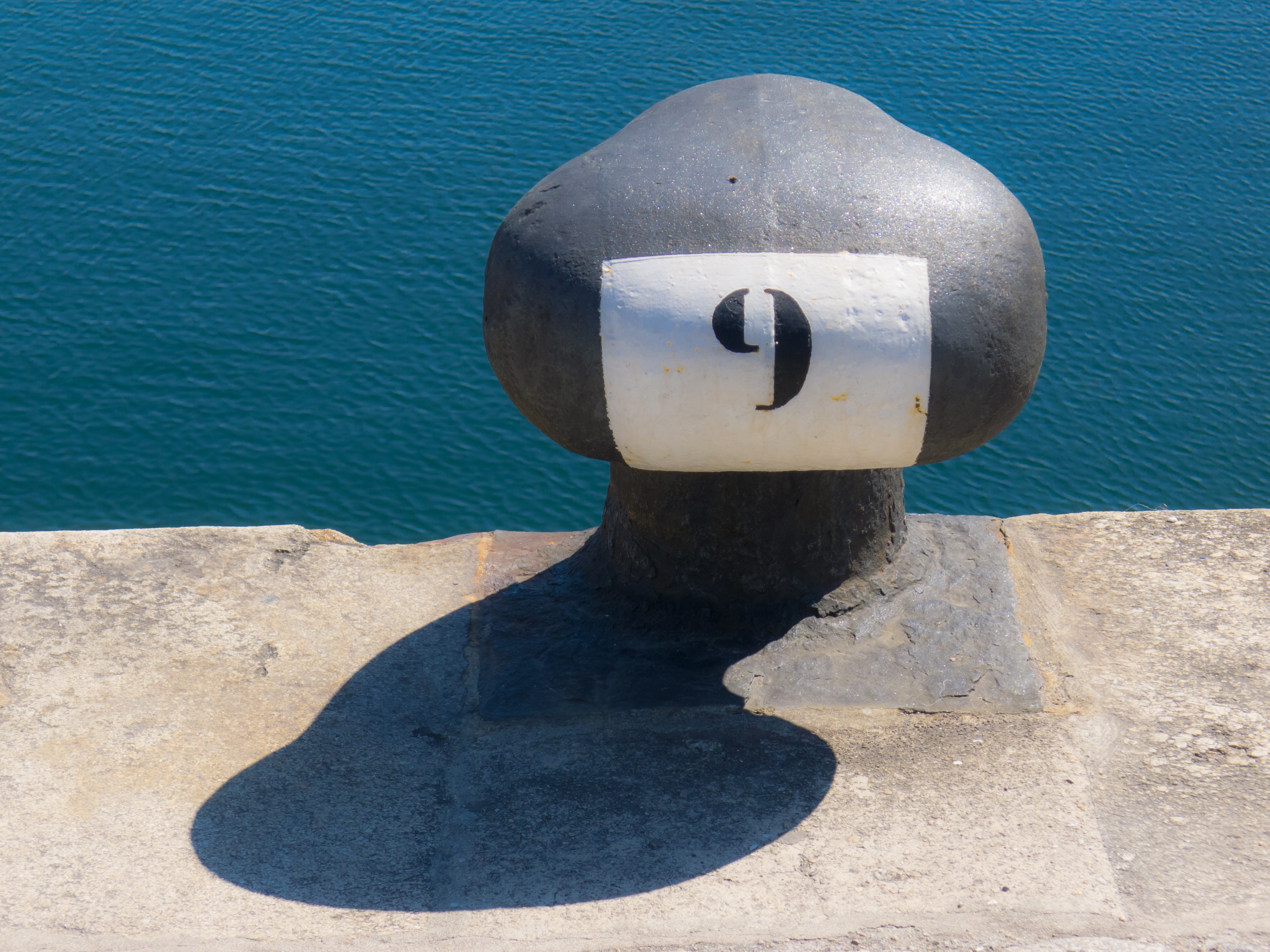 harbor, port, outdoors, calm, nature, post, bollard, built structure, nine, number, 9, desktop, rock, yachts, metal, close-up, 2K, architecture, tide, HD Wallpaper