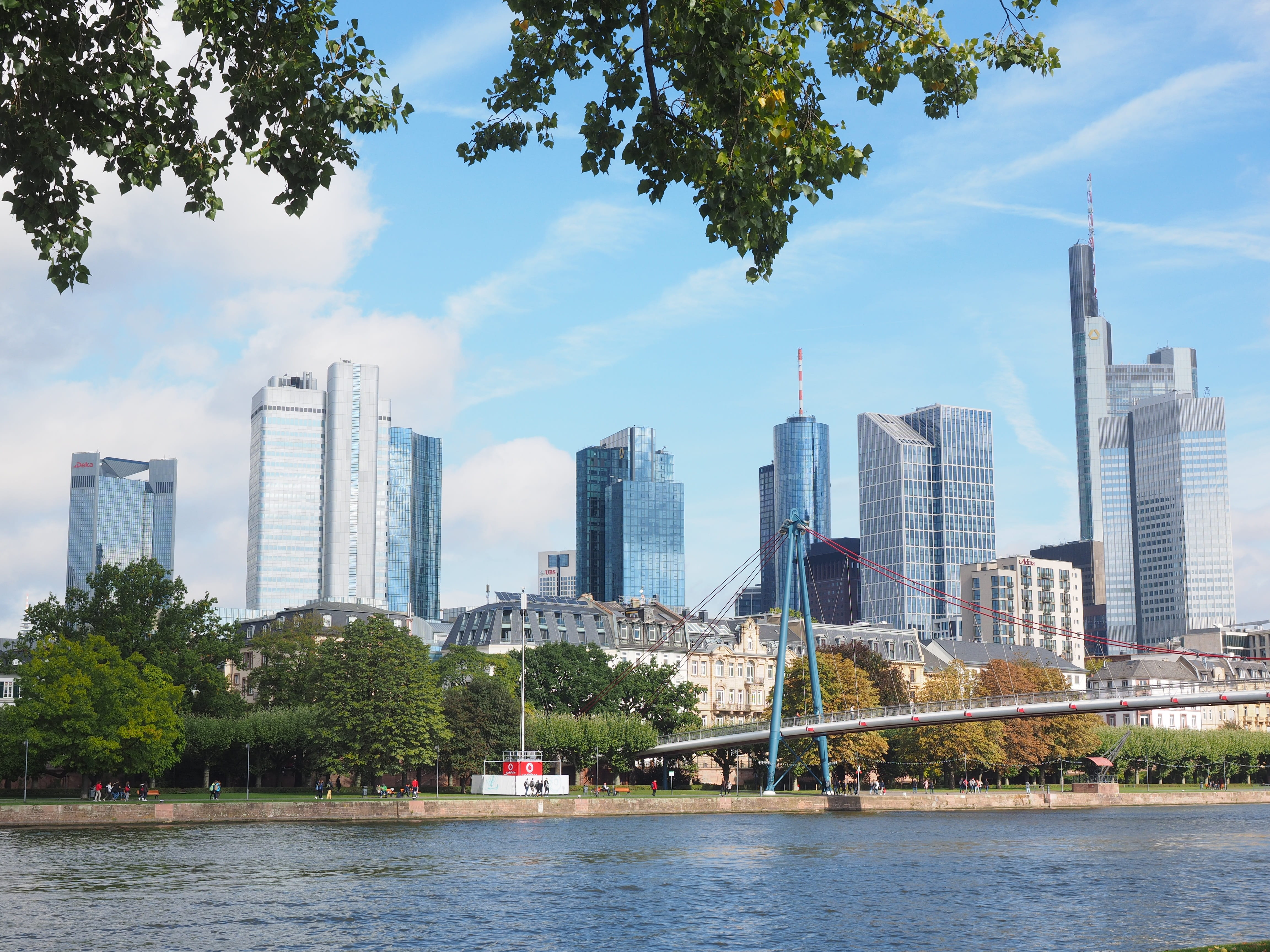 skyscraper, old commerzbank, office, ecb, skyper, silver tower, trianon, modern, 4K, no people, waterfront, hochaeuser, spire, commerzbank tower, taunus tower, HD Wallpaper