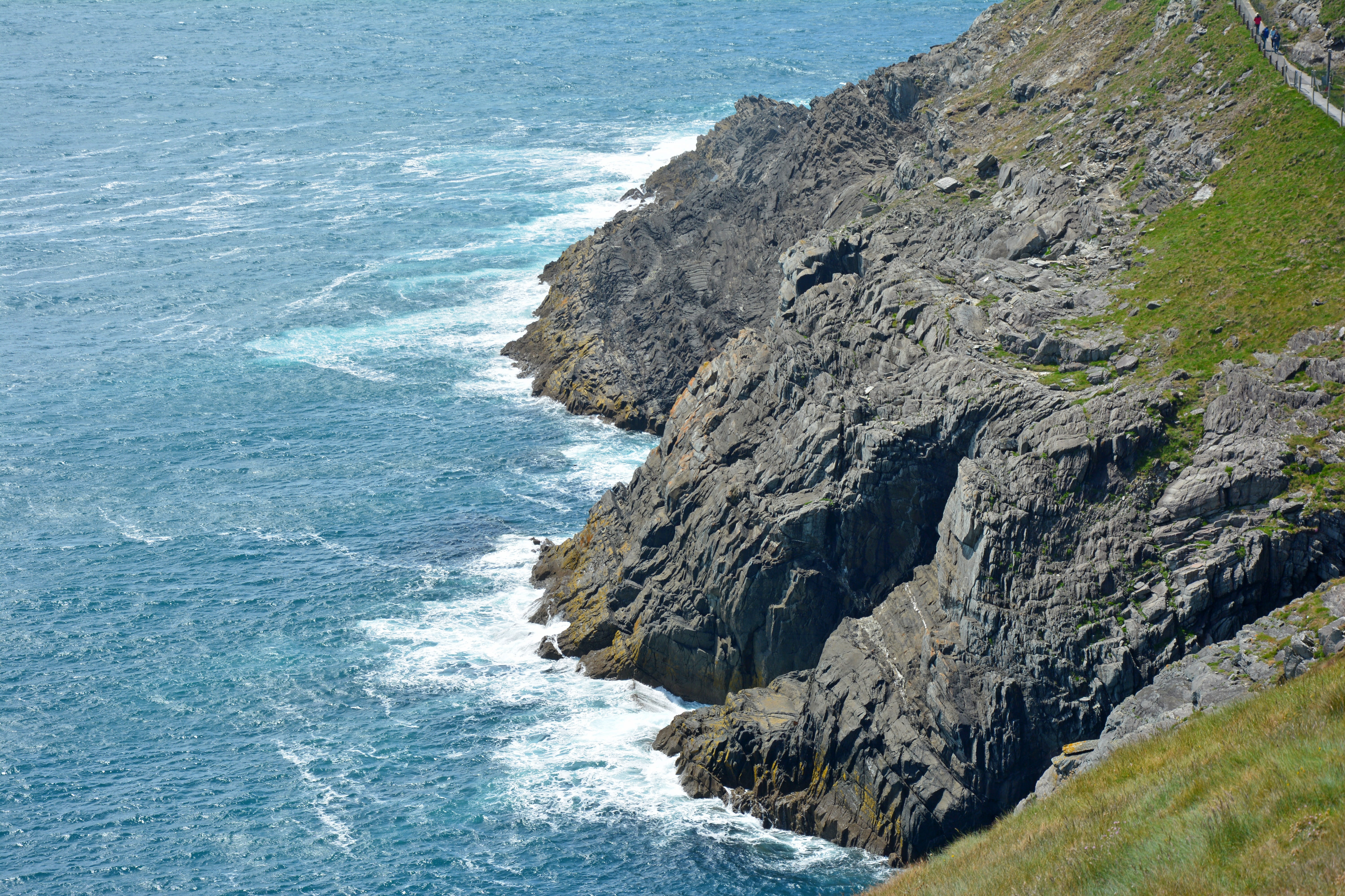 nature, solid, cliffs, non-urban scene, day, motion, rocky coastline, outdoors, crash, tranquil scene, scenics - nature, no people, formation, ireland, HD Wallpaper