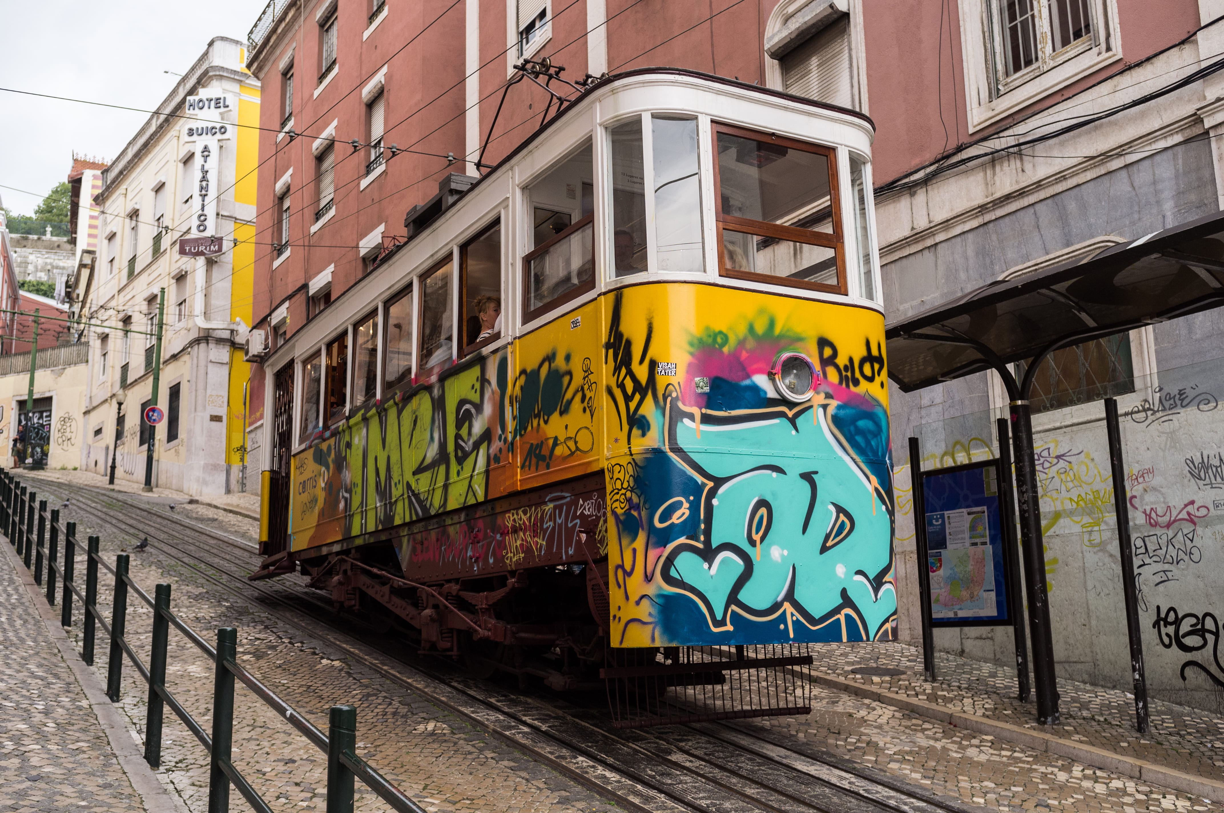 yellow, concrete, track, rail transportation, railroad track, canal, train, tram, architecture, no people, day, steep, multicolored, built structure, building, HD Wallpaper
