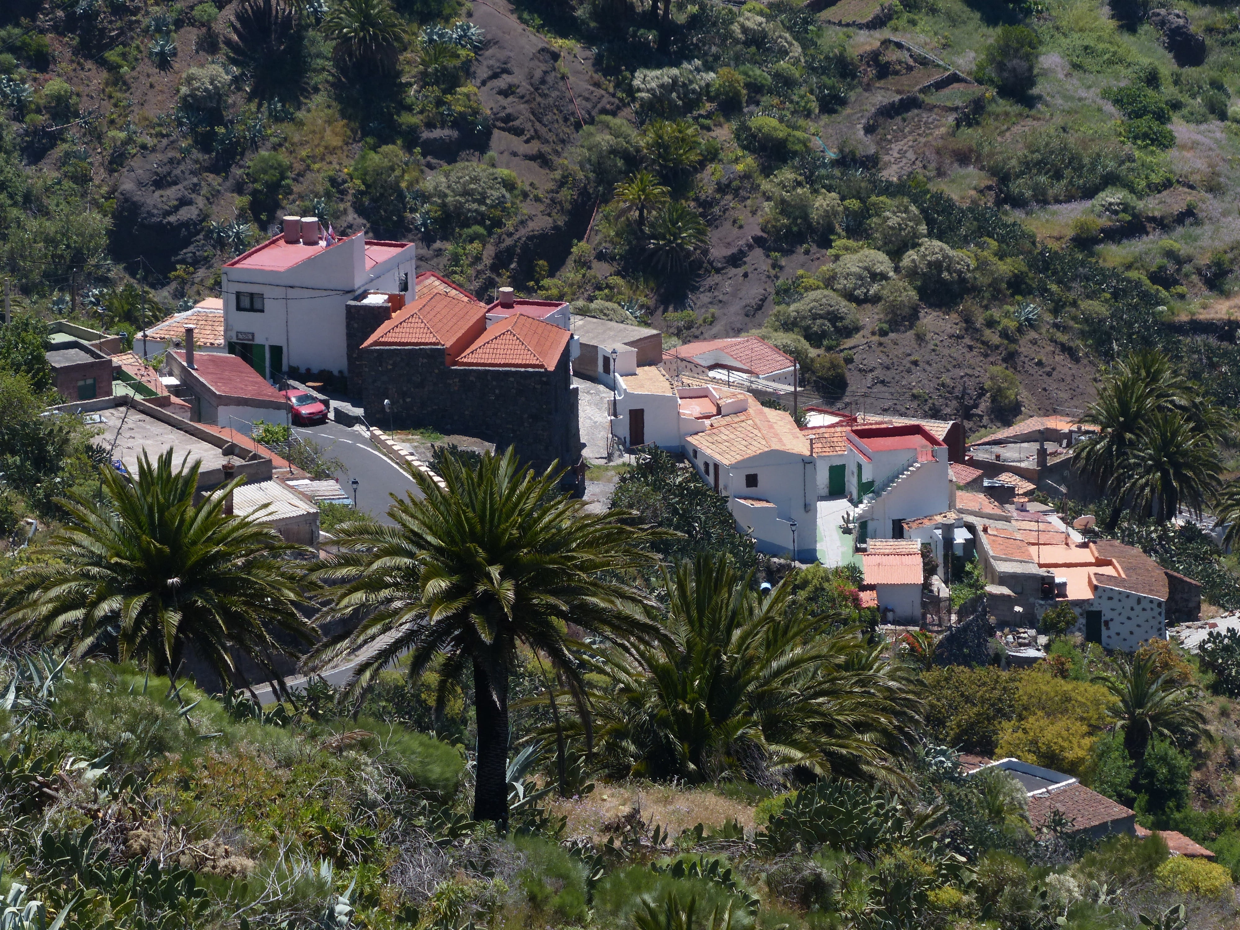 city, eng, plant, slope, houses, built structure, sunlight, mountain, growth, tenerife, green color, building exterior, no people, steep, masca, mediterranean, HD Wallpaper