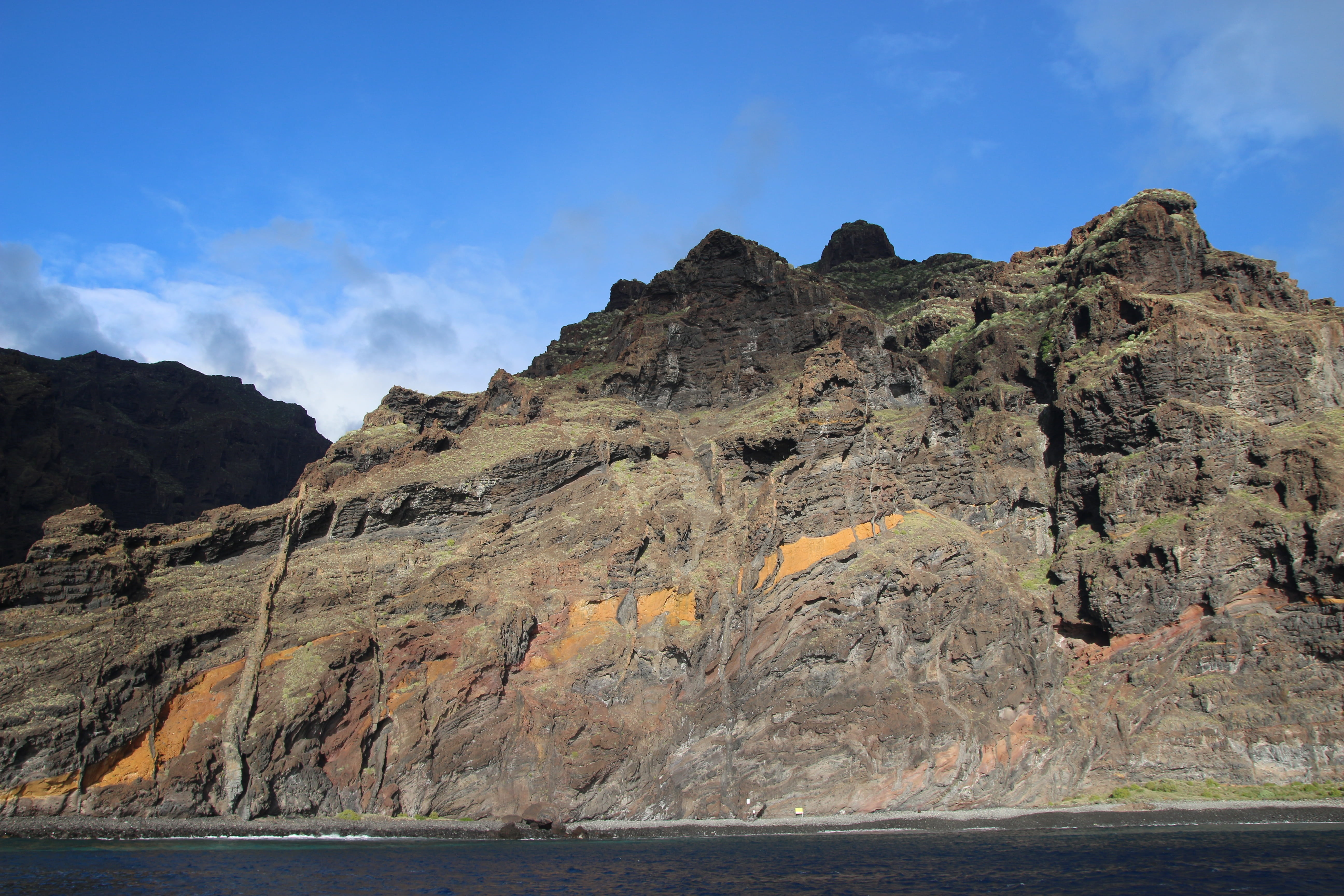 tenerife, bluff, tranquil scene, mountain range, scenics - nature, canary islands, formation, rocky coast, tranquility, sea, non-urban scene, mountain peak, HD Wallpaper