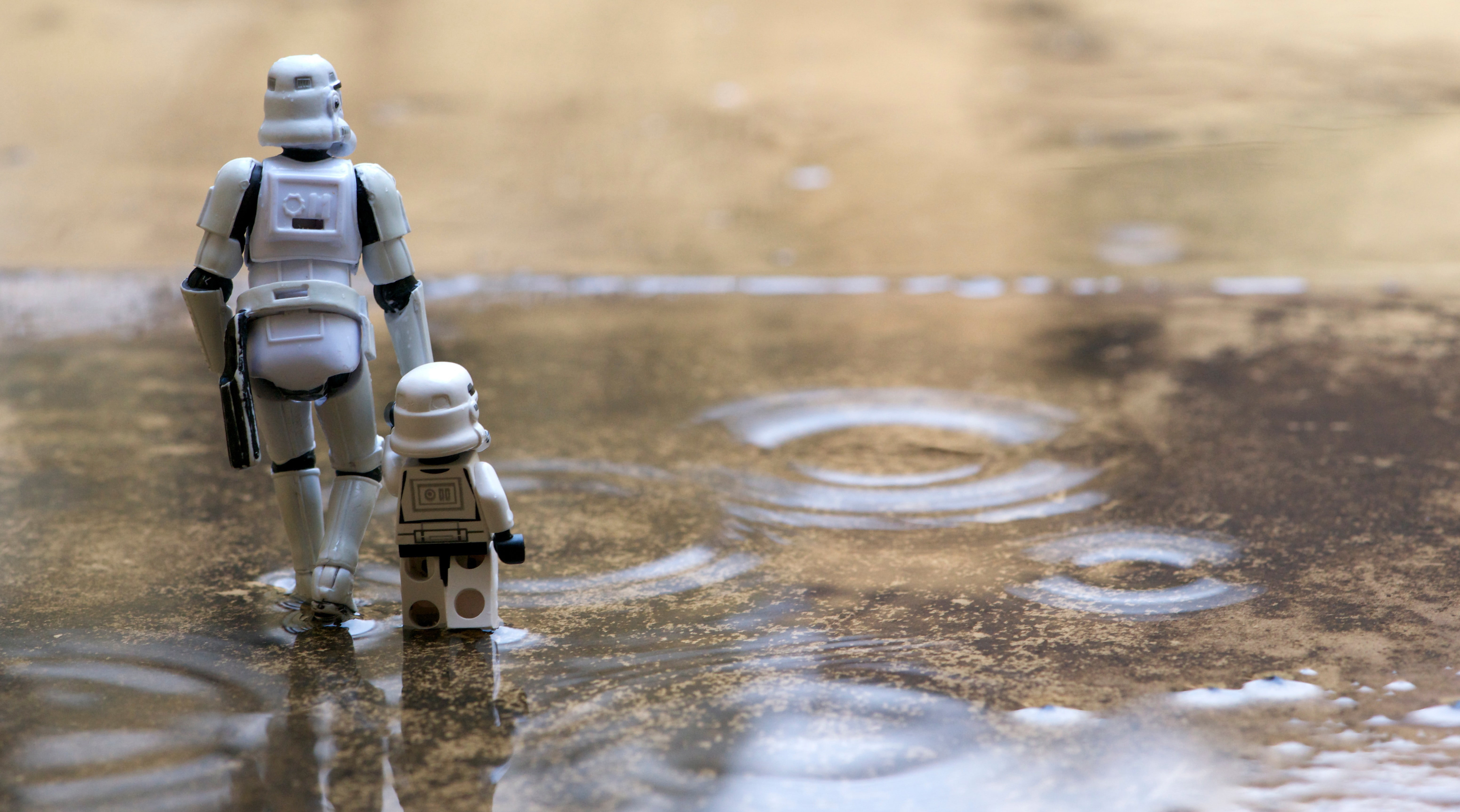 LEGO, pond, Star Wars, 5K, stormtrooper, rain, HD Wallpaper