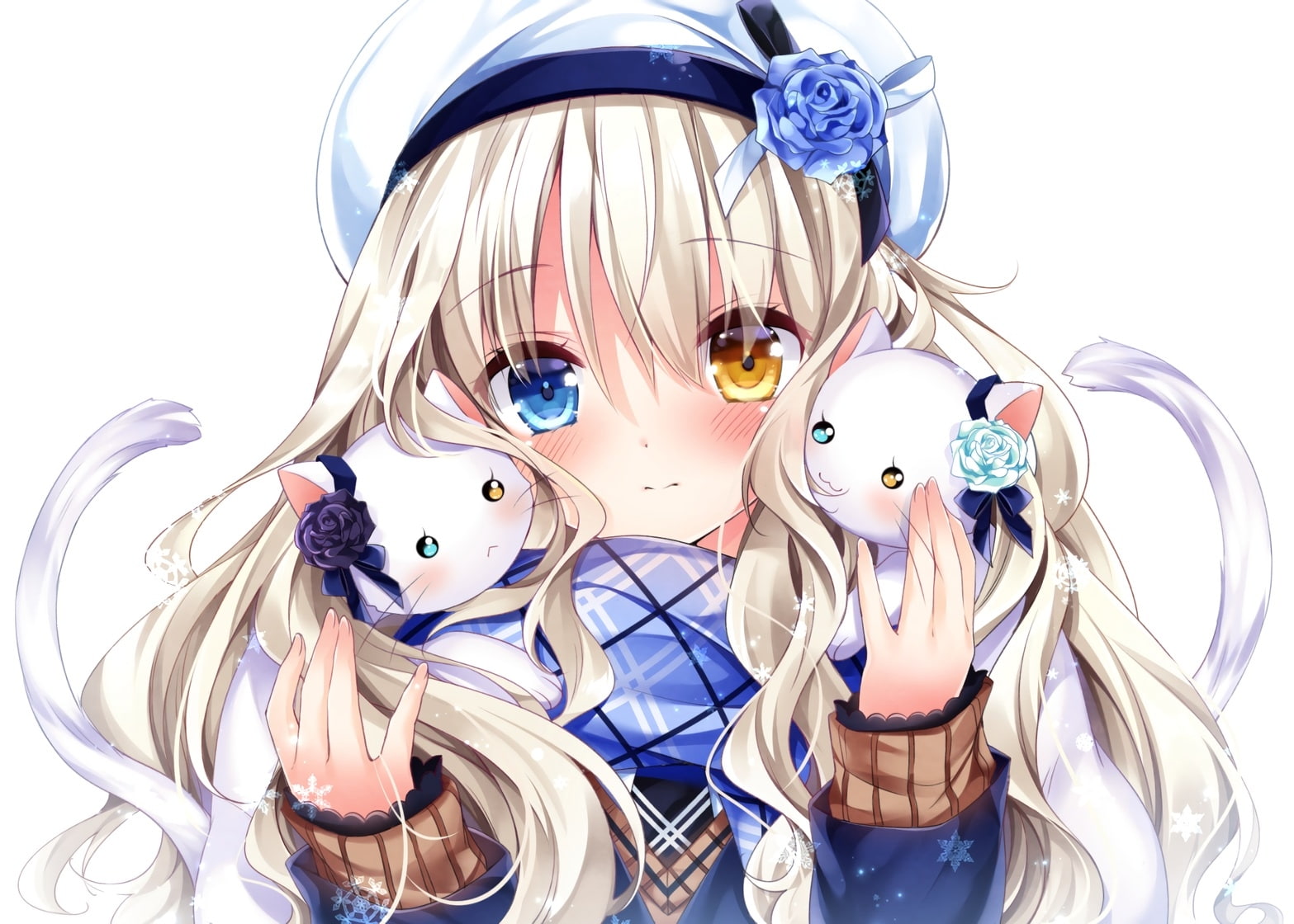 white background, female likeness, toy, indoors, spooky, metal, temptation, Anime, bicolored eyes, close-up, white color, human representation, anime girl, HD Wallpaper