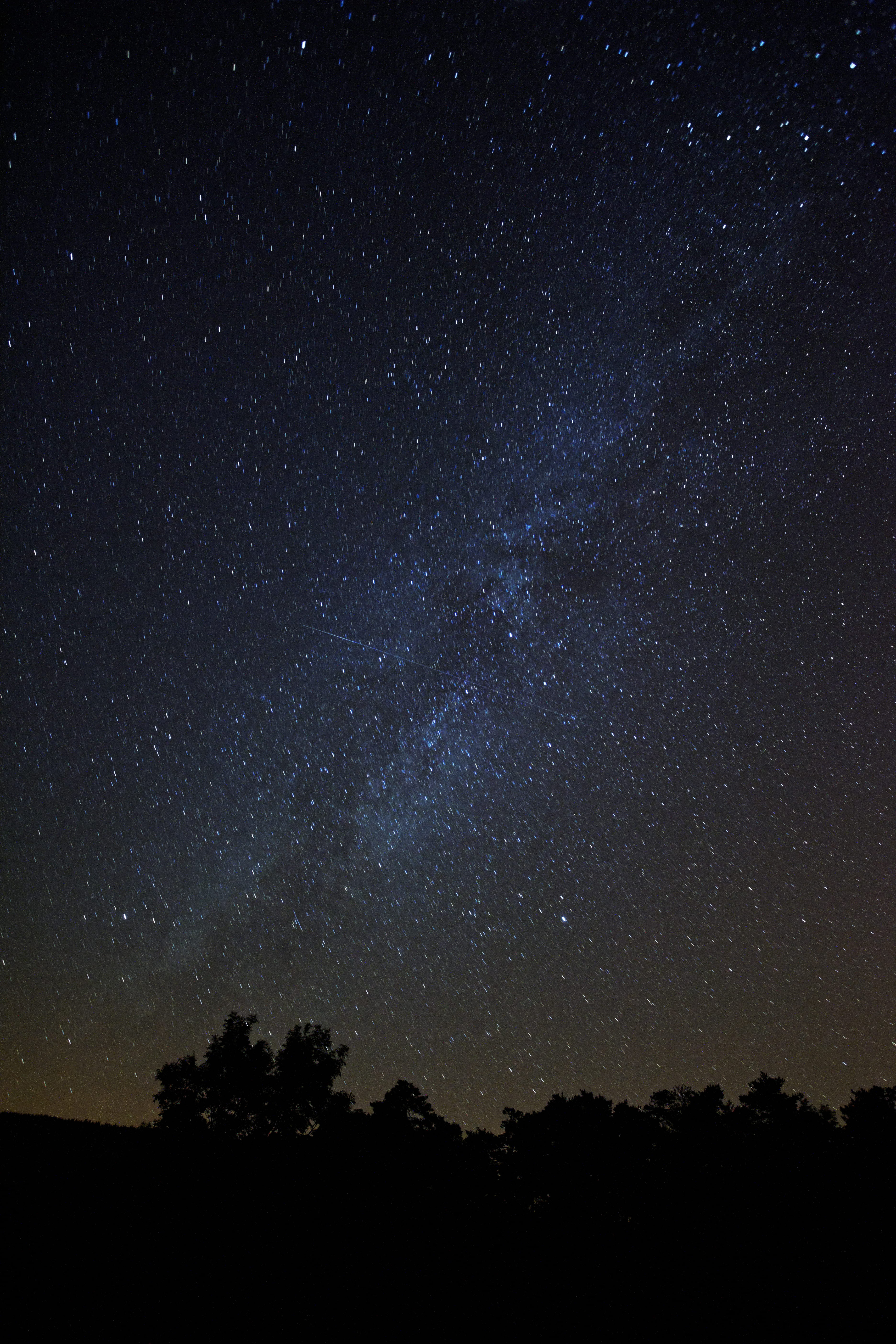 no people, cosmo, astronomy, scenics - nature, low angle view, star - space, 5K, universe, space, silhouette, nature, infinity, tranquil scene, tranquility, Phone HD Wallpaper