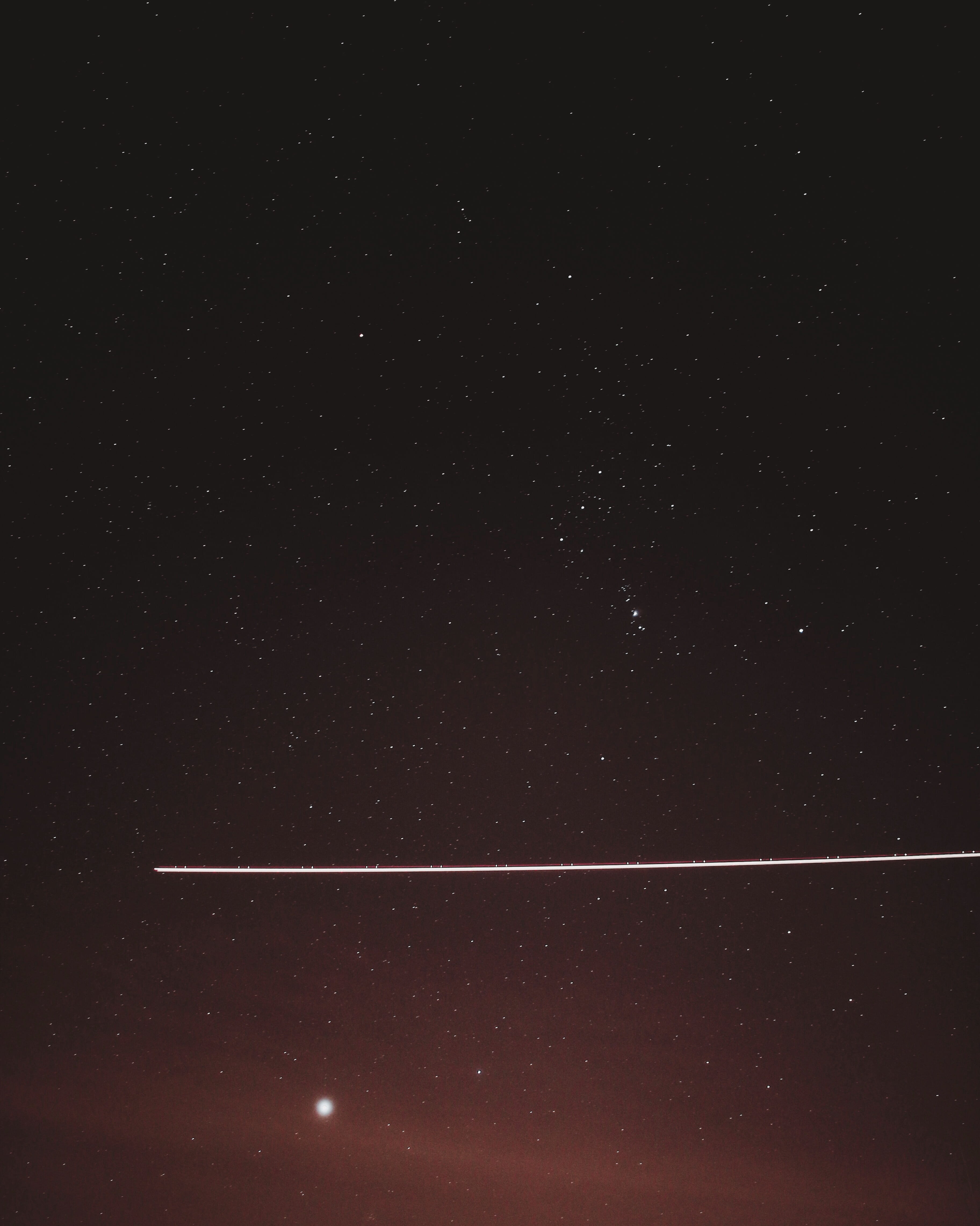 constellation, beauty in nature, low angle view, scenics - nature, astronomy, falling, plane, photo, space exploration, infinity, star, nature, white trail, Phone HD Wallpaper