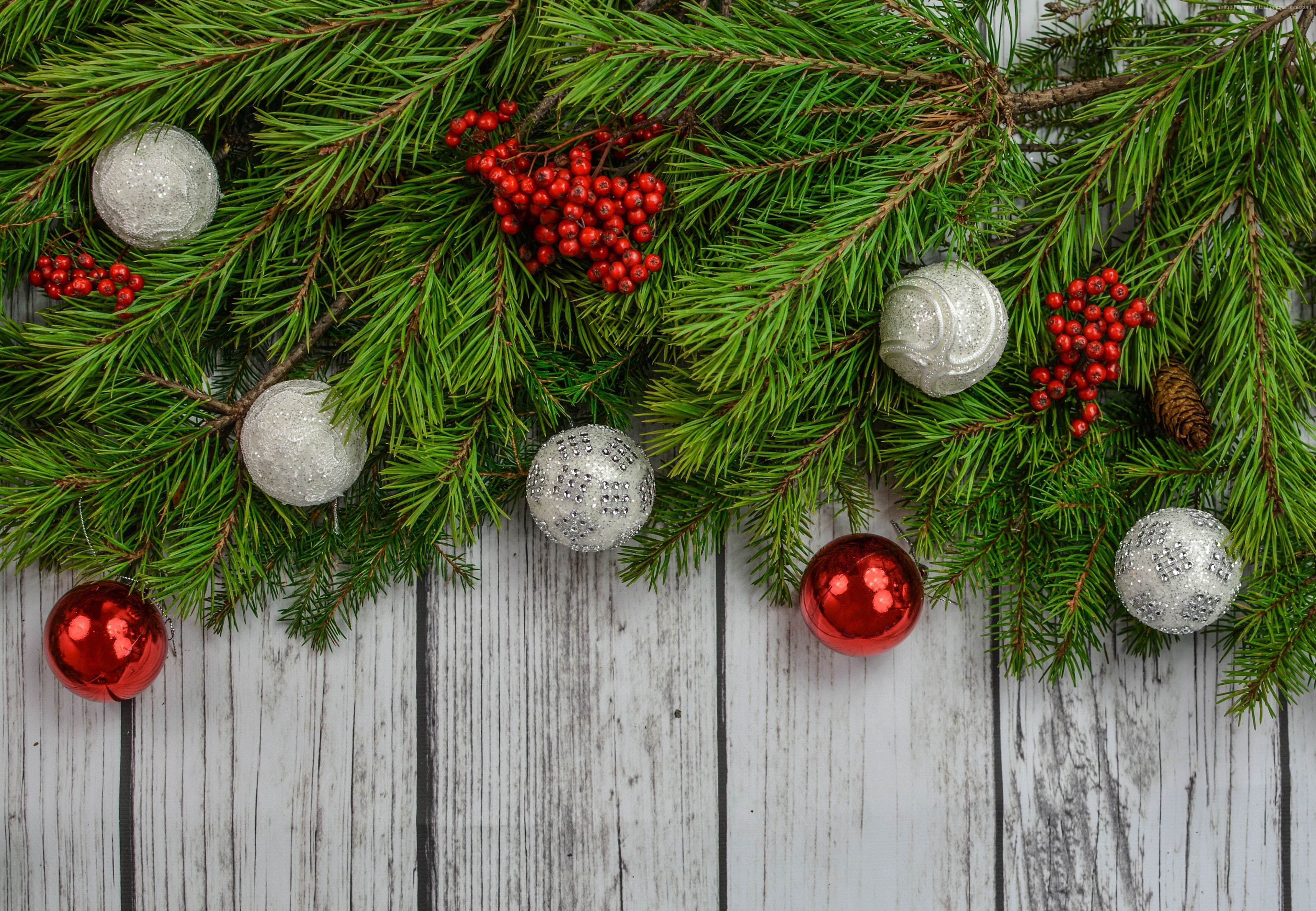 2K, fir-tree, Christmas, toys, 4K, New Year, HD Wallpaper