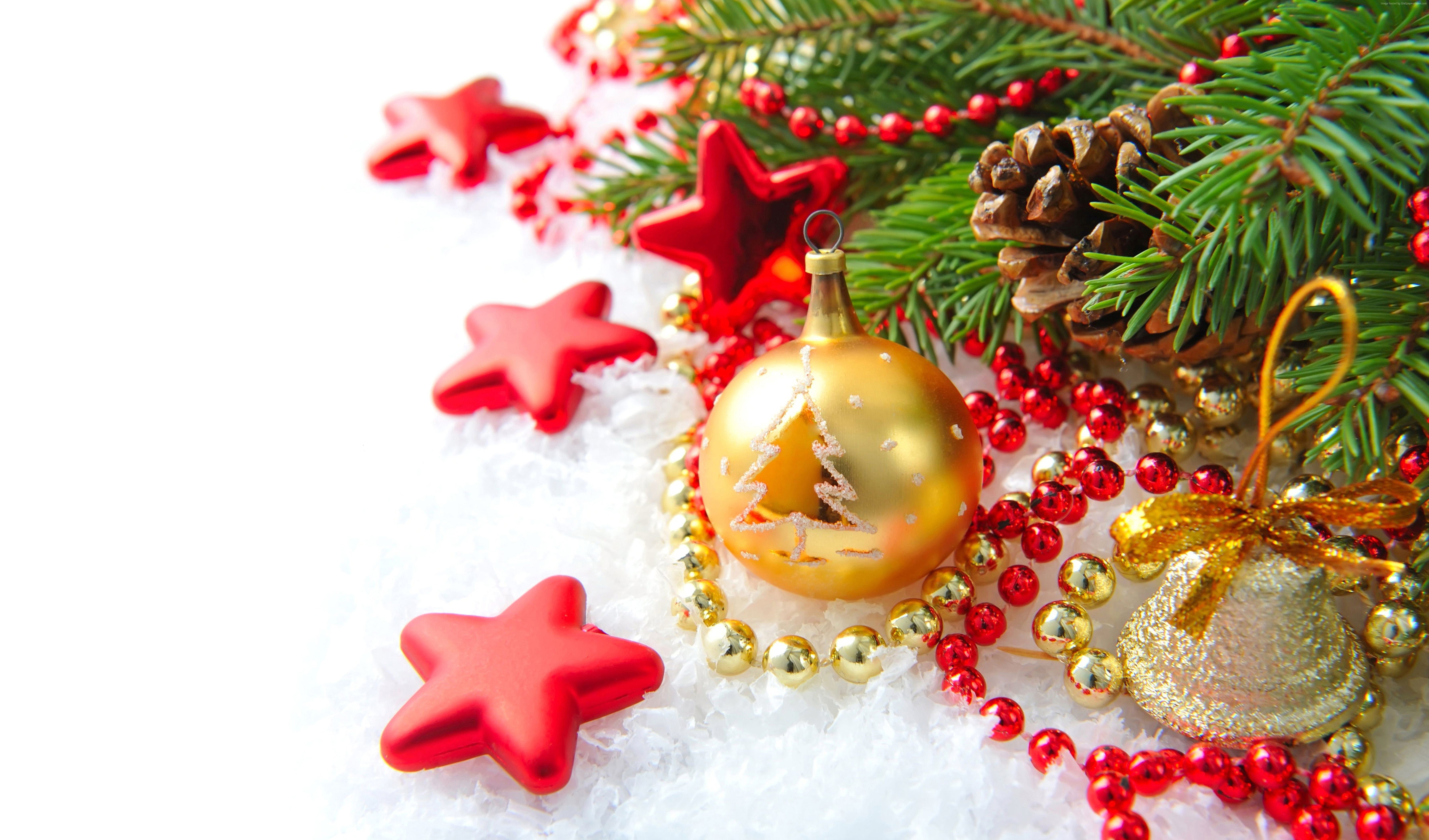 New Year, 8k, Christmas, decoration, 5K, fir-tree, HD Wallpaper