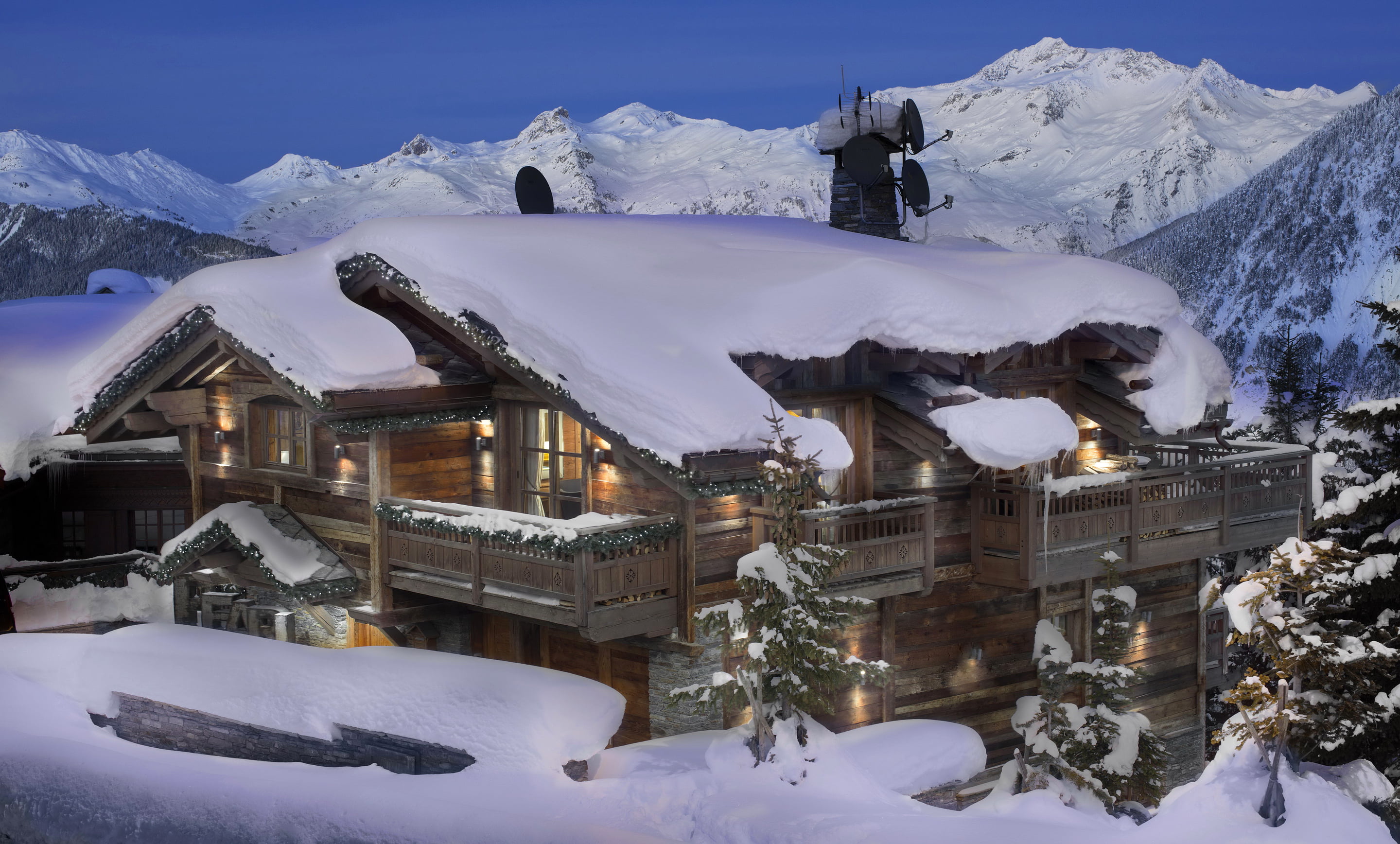 scenics - nature, mountain range, day, mountains, white color, beauty in nature, winter, architecture, snow, outdoors, France, frozen, 2K, Alps, house, HD Wallpaper