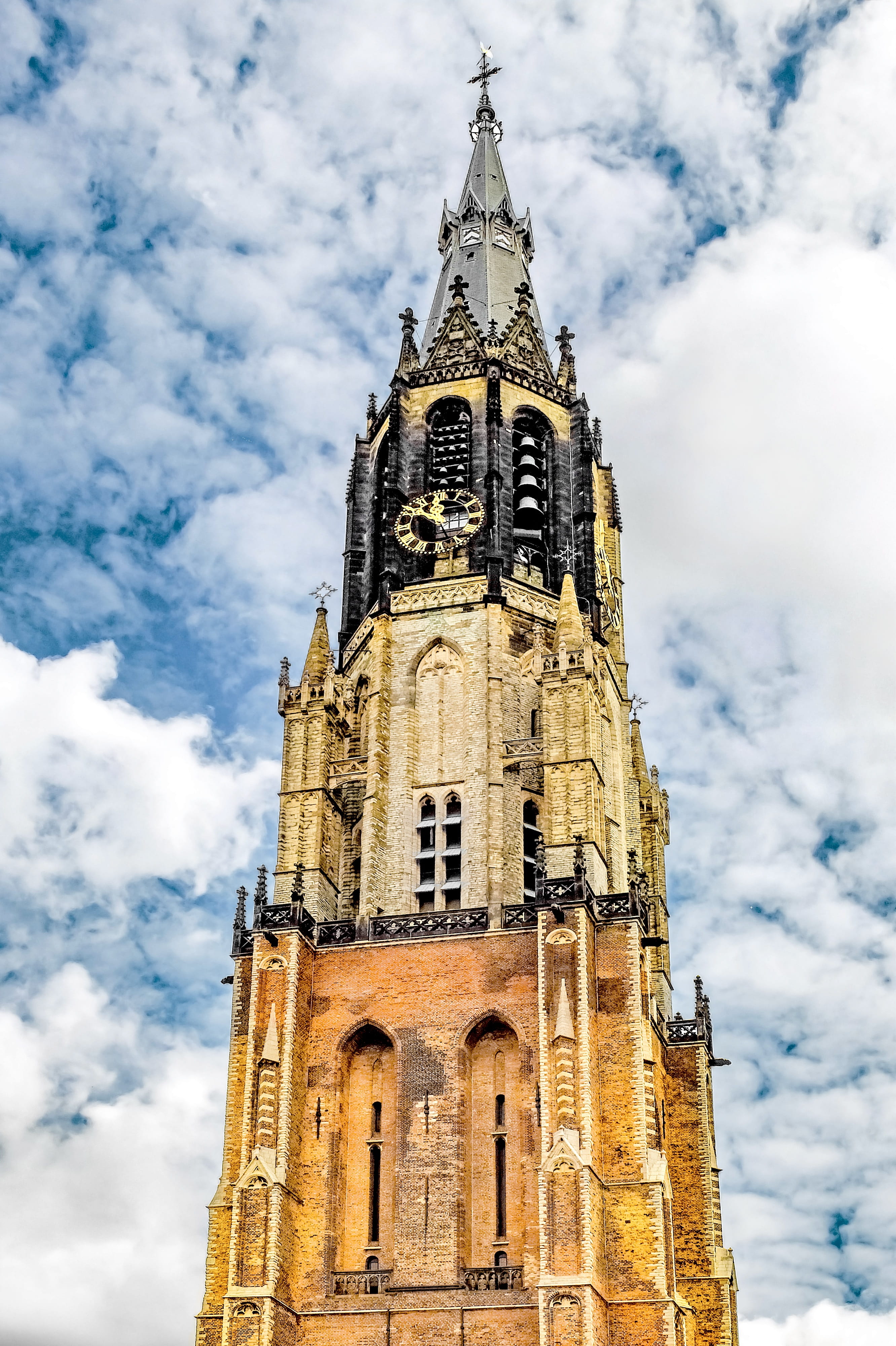 holland, sky, architecture, europe, travel destinations, travel, spire, nature, gothic style, tourism, place of worship, delft, built structure, outdoors, Phone HD Wallpaper