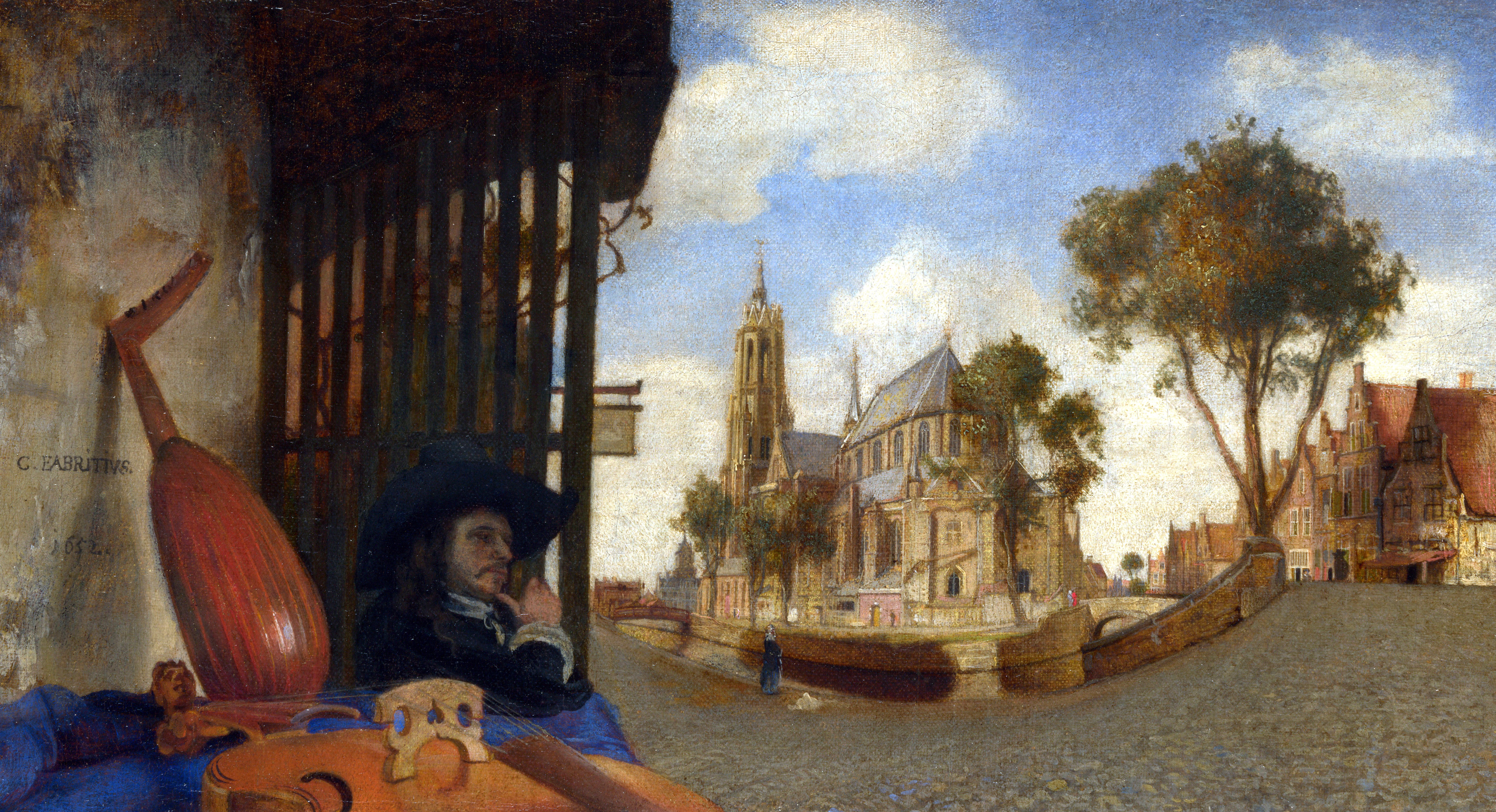 View Of Delft, the urban landscape, picture, musician, Karel Fabricius, Carel Fabritius, 5K, HD Wallpaper