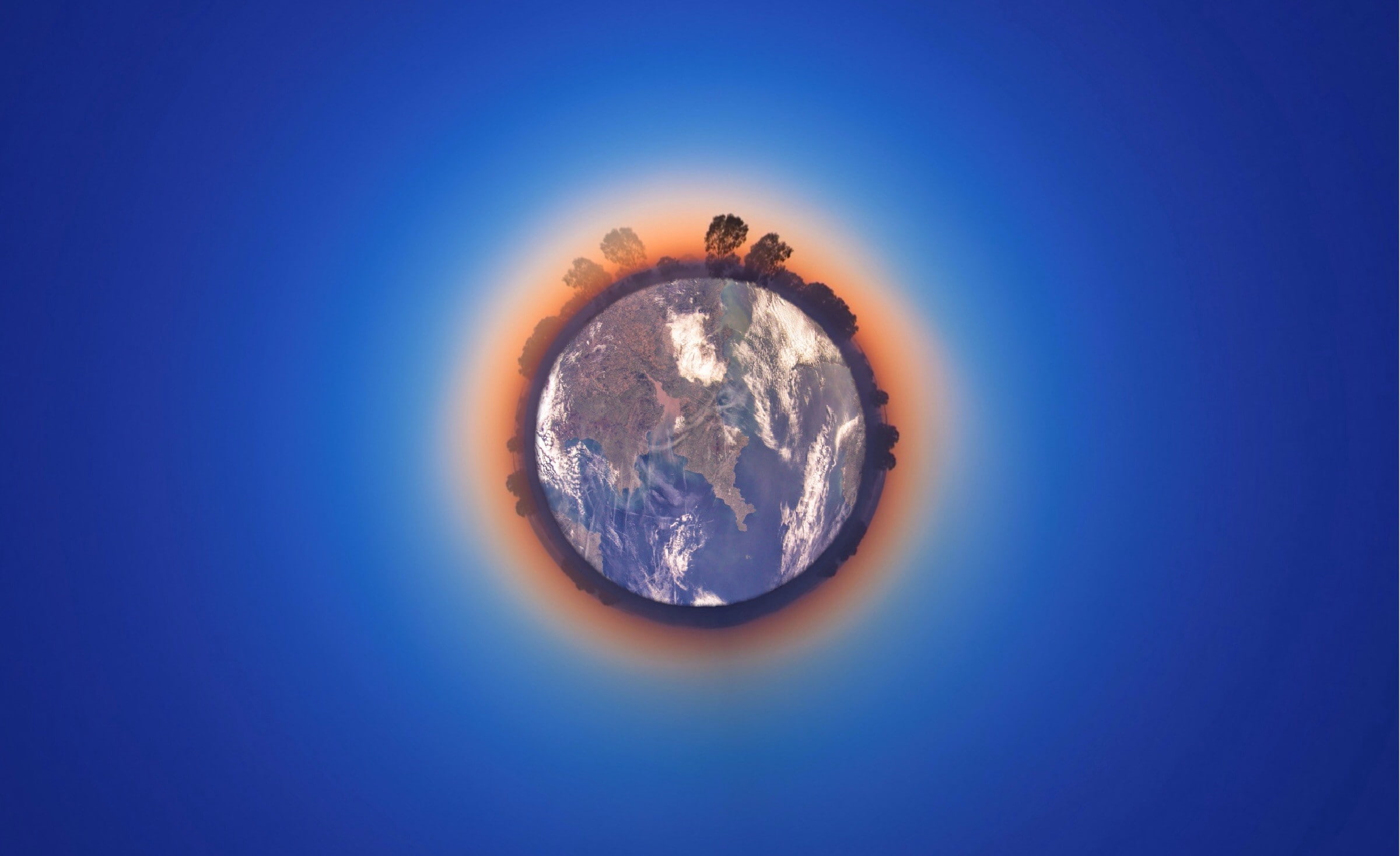 panoramic sphere, outdoors, digital composite, studio shot, Earth, single object, blue, sky, colored background, bright, nature, planet - space, 1080P, HD Wallpaper